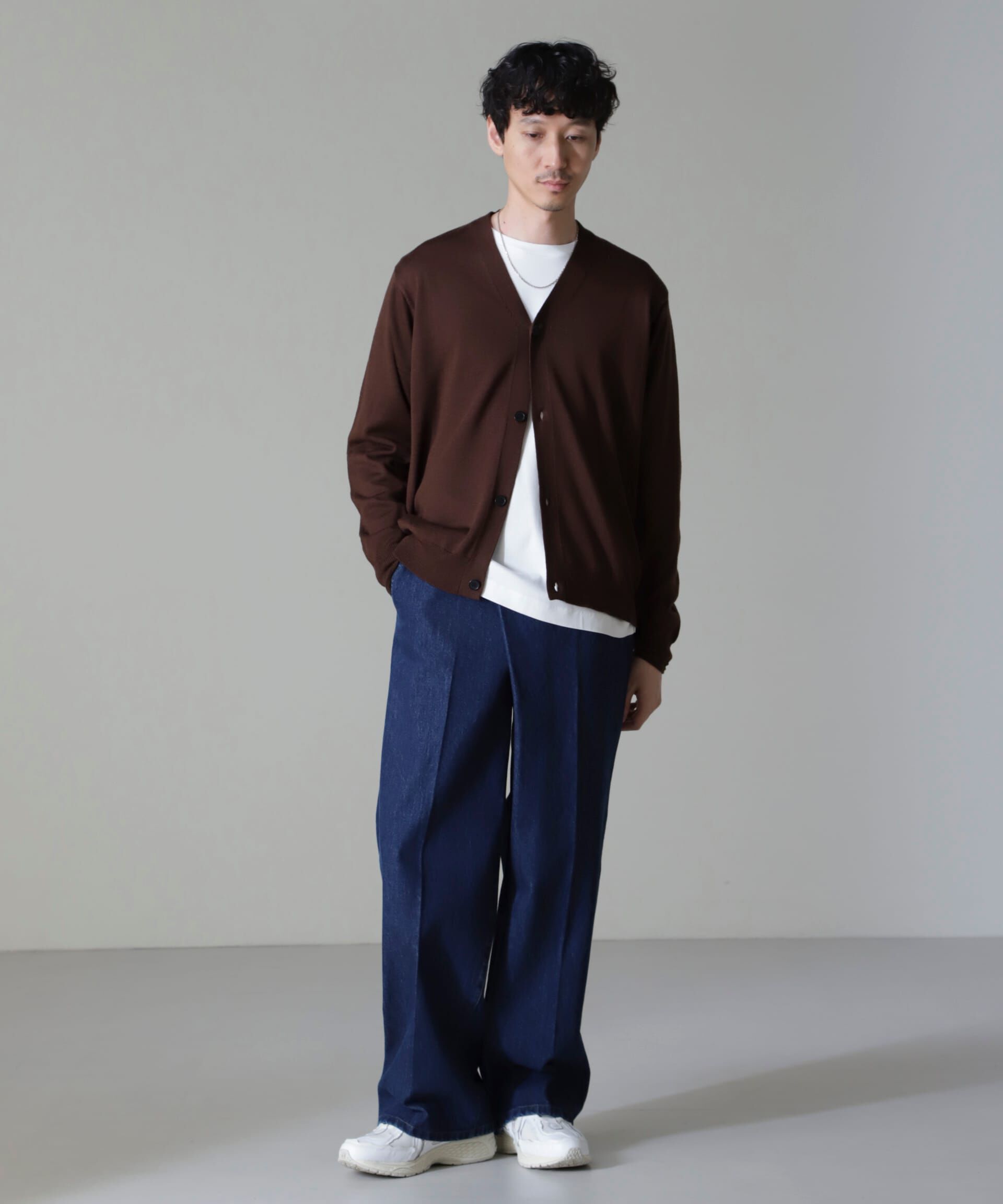 nano･universe「タスマニアミックスベーシックカーディガン」|ニット・セーター|