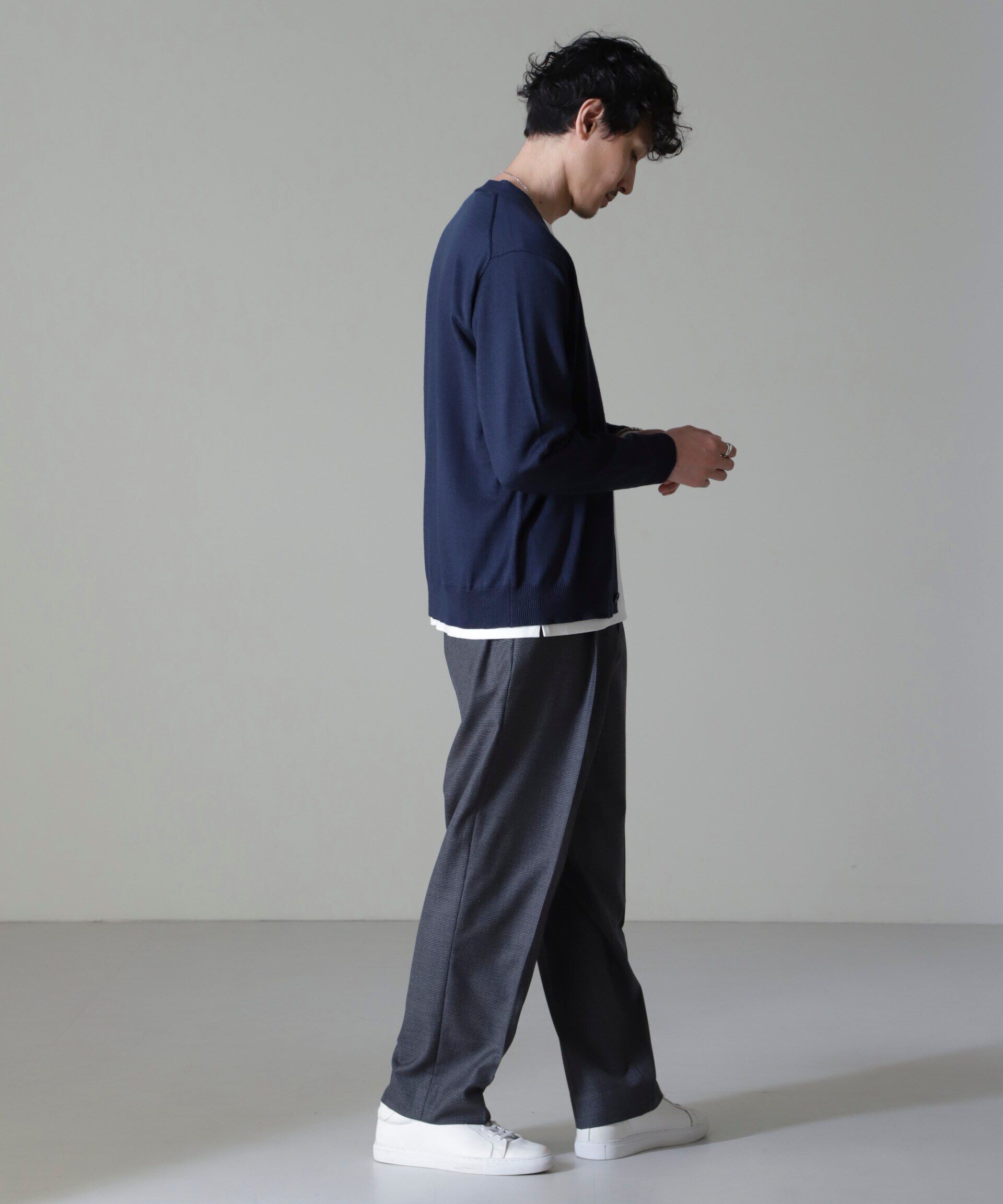 nano･universe「タスマニアミックスベーシックカーディガン」|ニット・セーター|