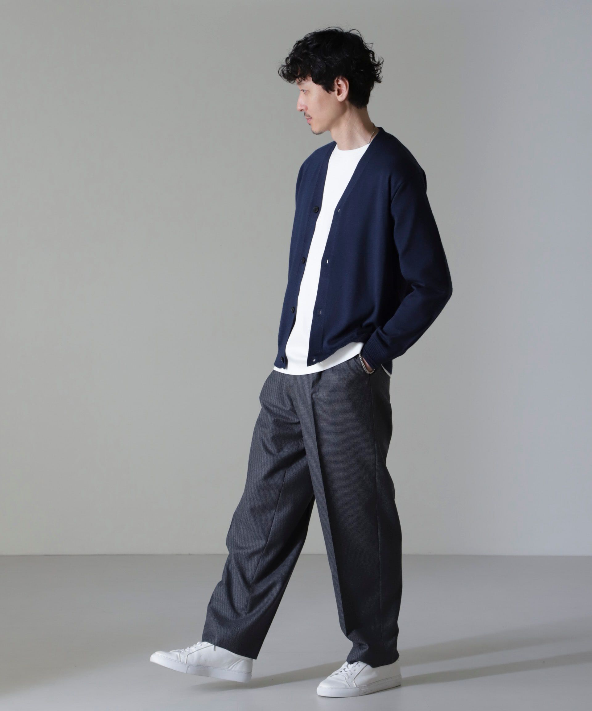 nano･universe「タスマニアミックスベーシックカーディガン」|ニット・セーター|