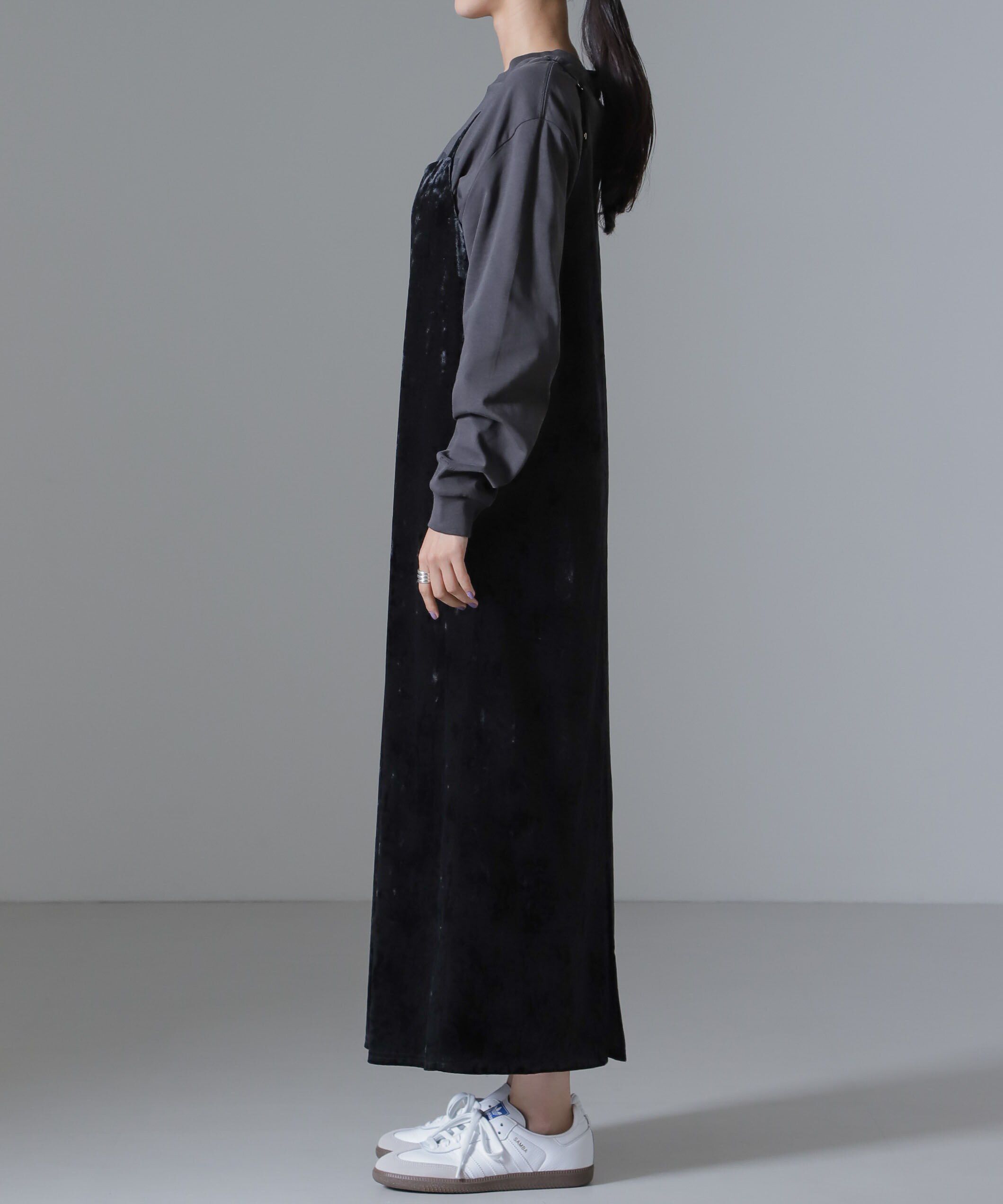 nano･universe「ベロアキャミソールワンピース（セットアップ可）」|ワンピース|