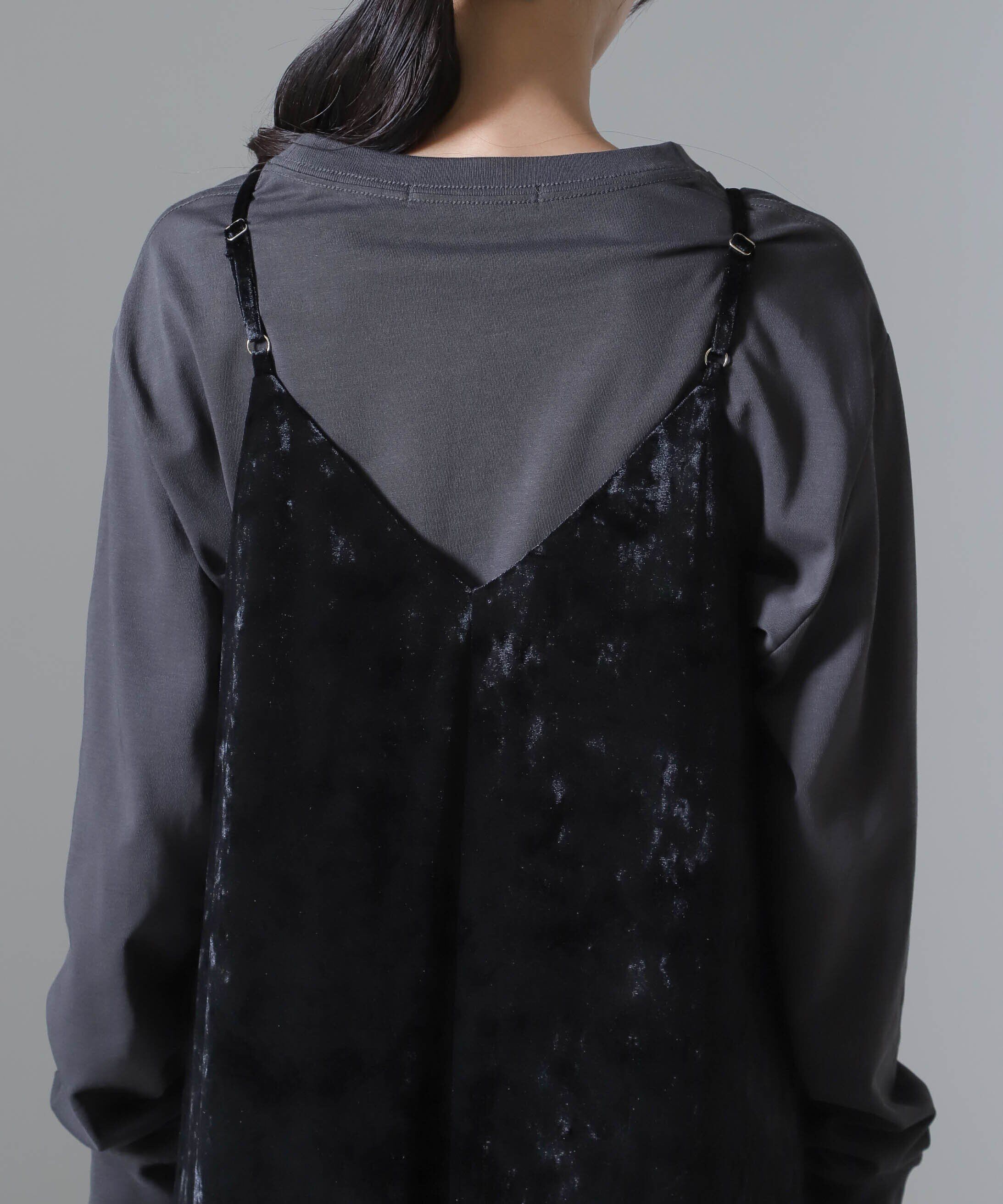 nano･universe「ベロアキャミソールワンピース（セットアップ可）」|ワンピース|