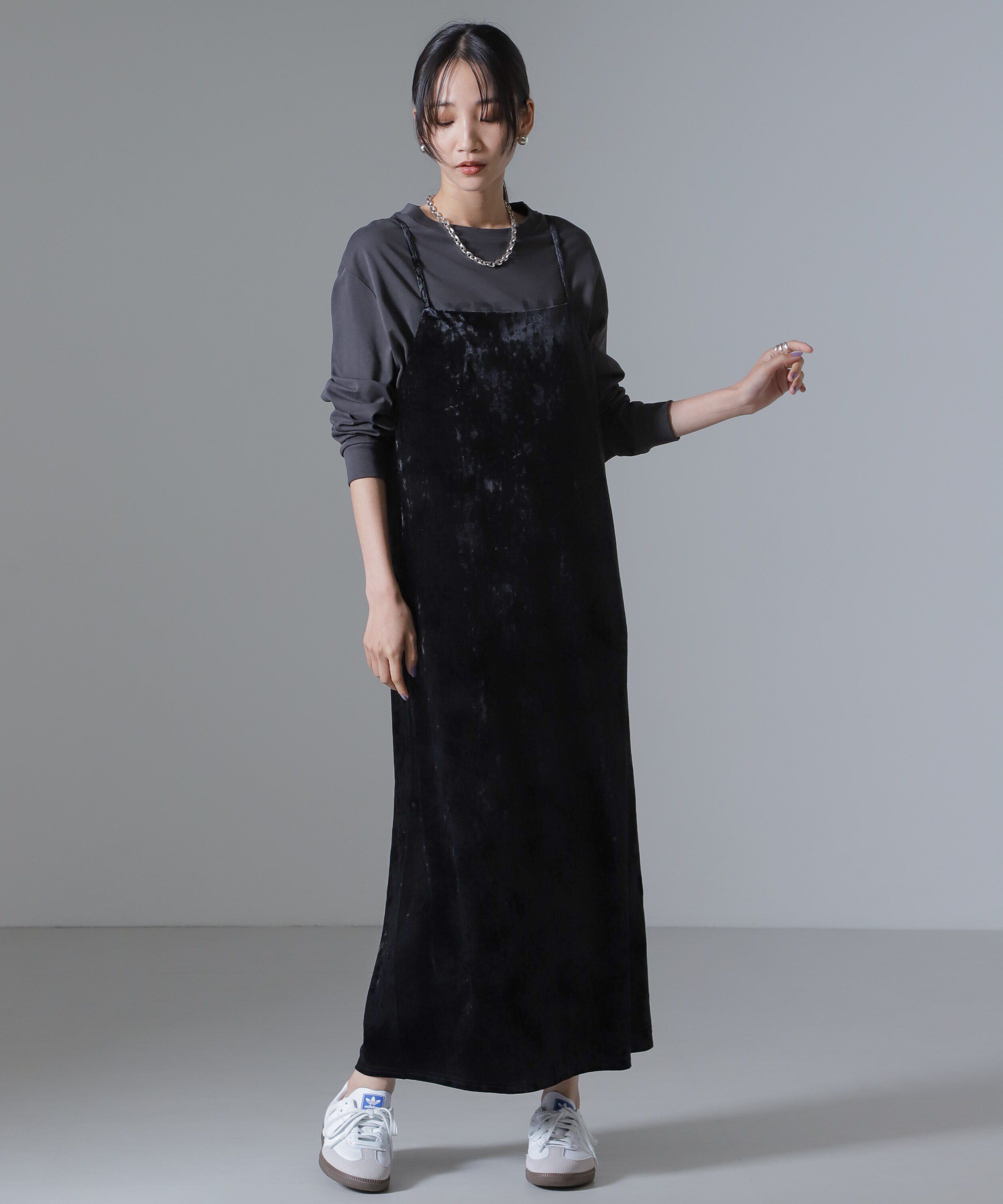 nano･universe「ベロアキャミソールワンピース（セットアップ可）」|ワンピース|