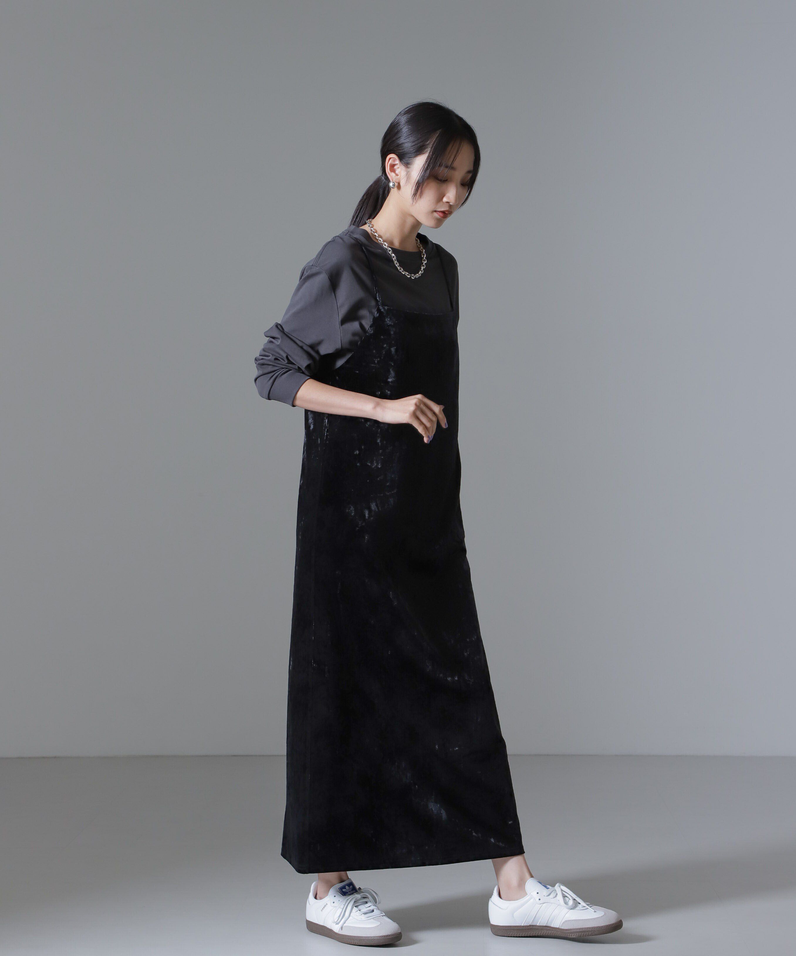 nano･universe「ベロアキャミソールワンピース（セットアップ可）」|ワンピース|