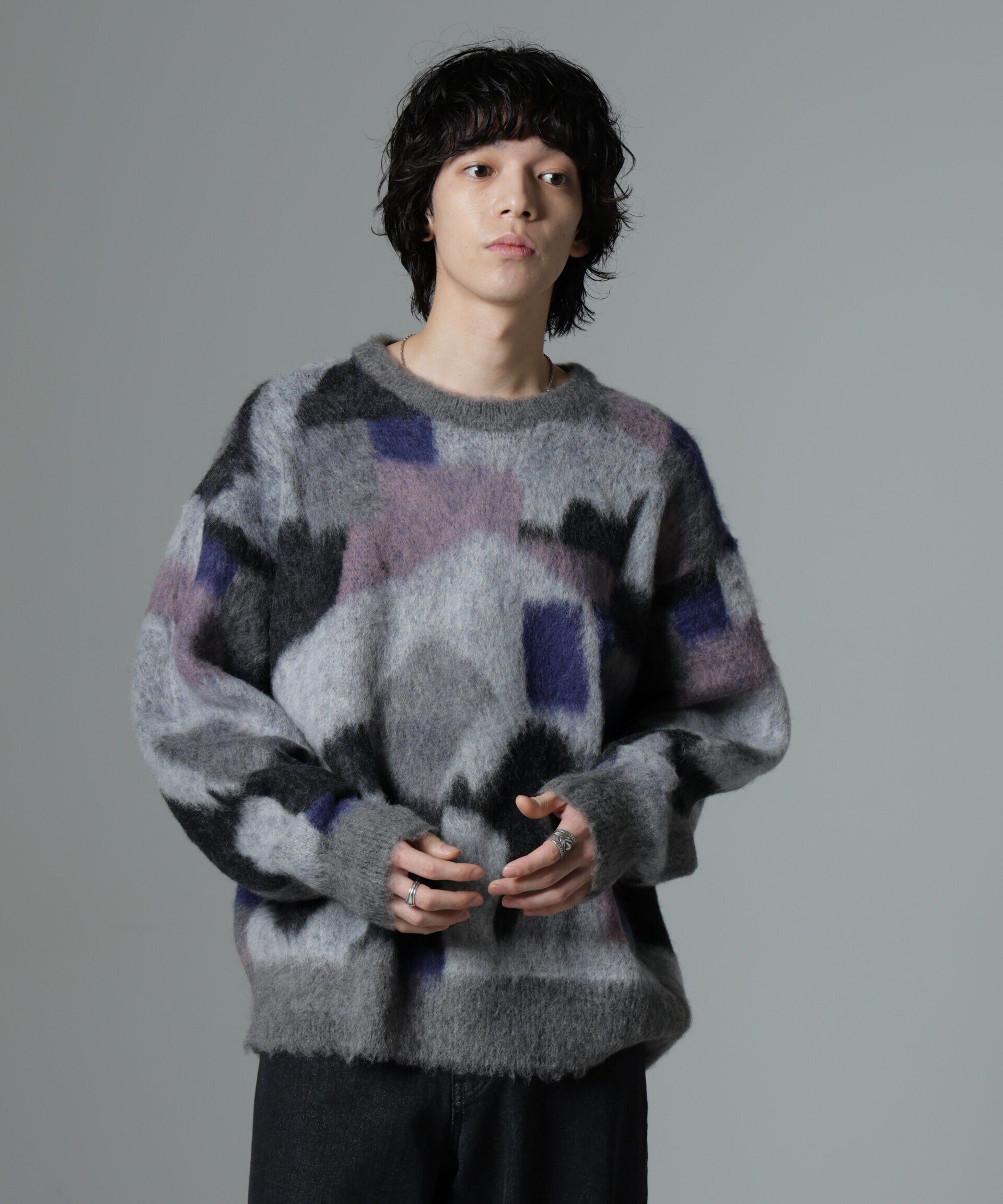 nano･universe「「着るアート」YUTAKA KAWAIクルーネックモヘヤミックスニット」|ニット・セーター|