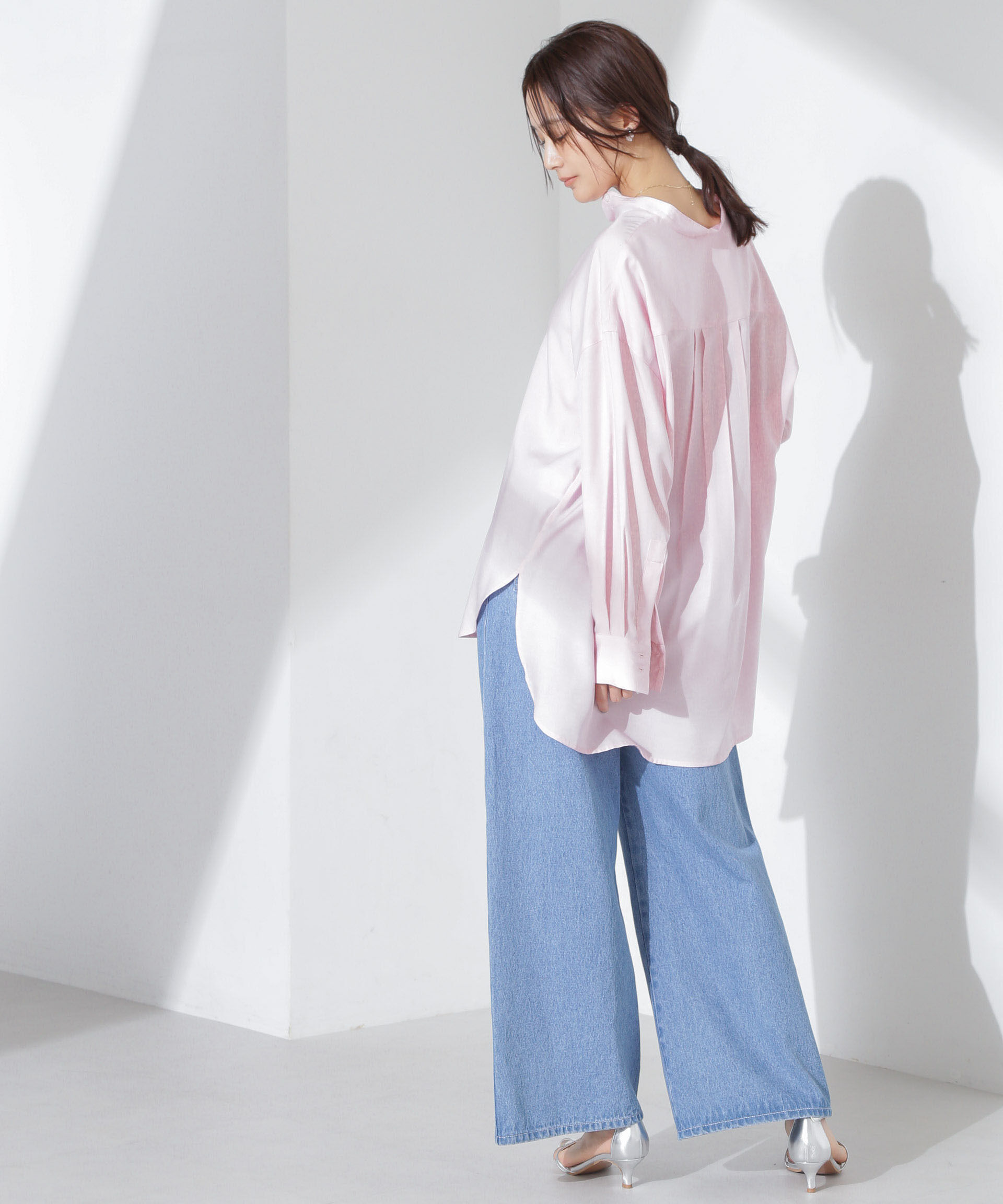 nano･universe「とろみバンドカラーシャツ」|シャツ・ブラウス|