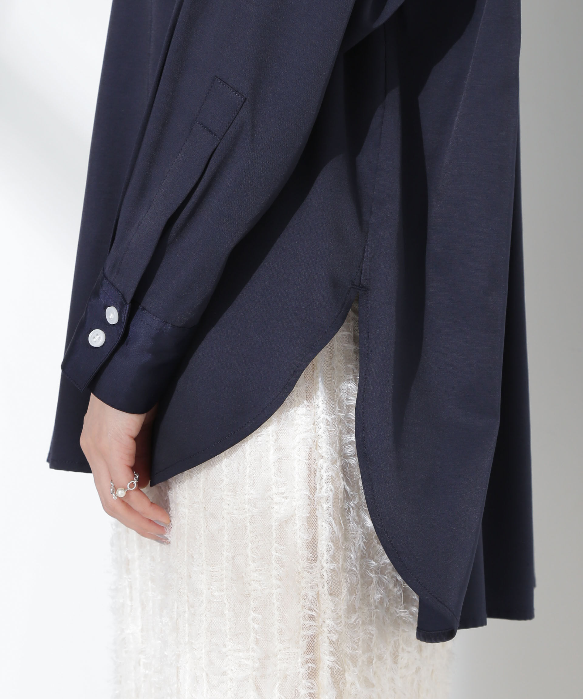 nano･universe「とろみバンドカラーシャツ」|シャツ・ブラウス|