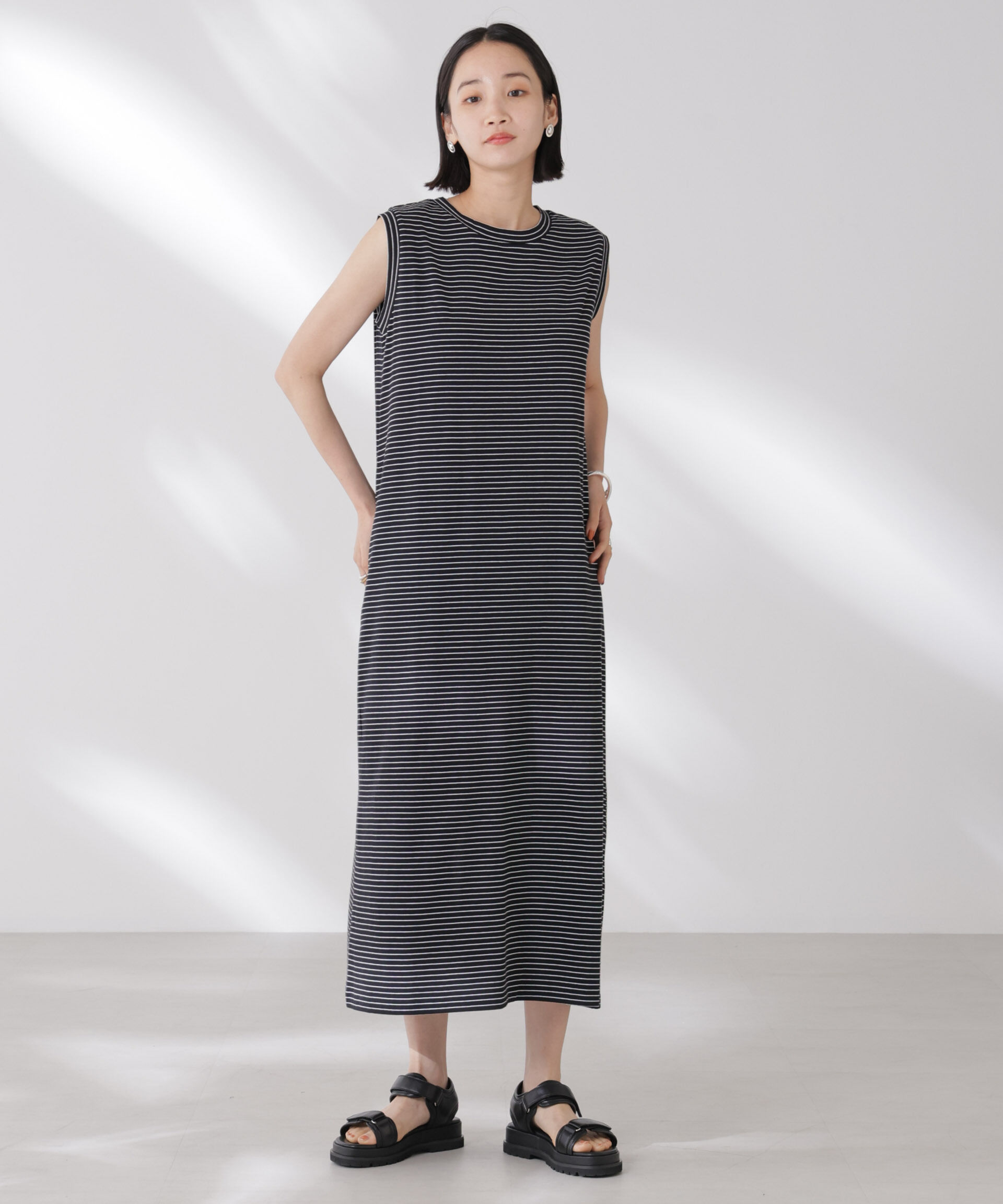 nano･universe「ボーダーノースリーブワンピース」|ワンピース|