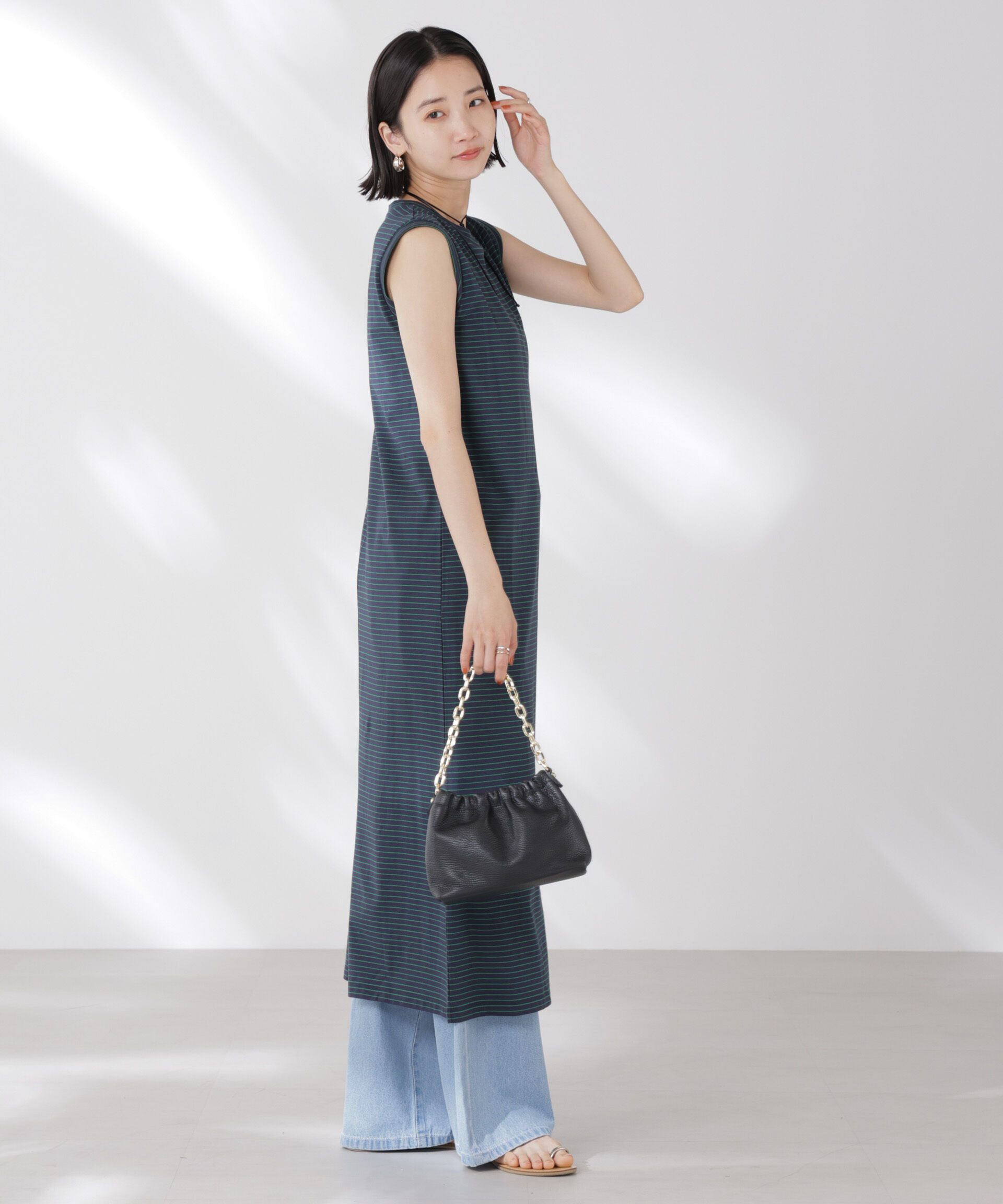 nano･universe「ボーダーノースリーブワンピース」|ワンピース|