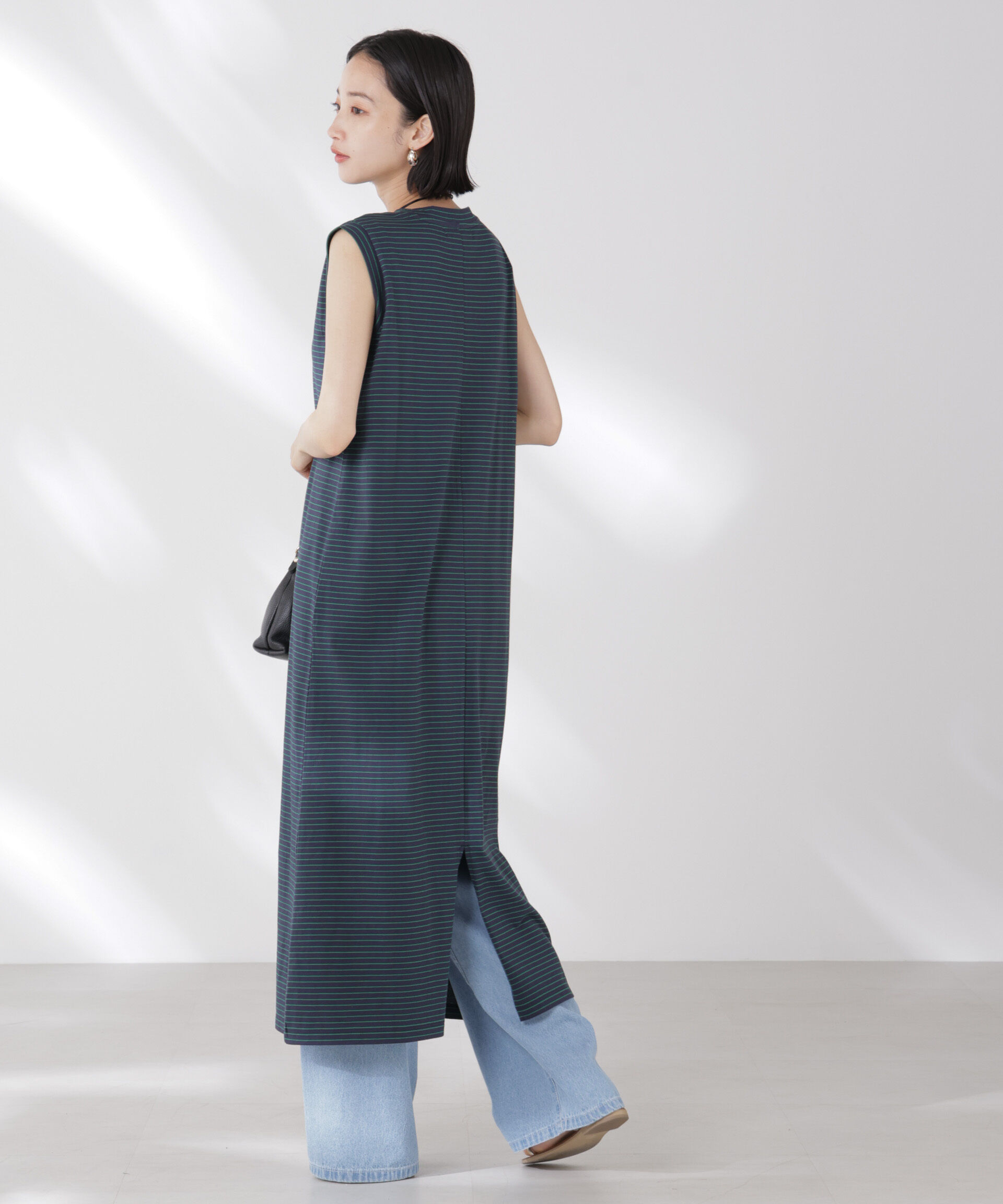 nano･universe「ボーダーノースリーブワンピース」|ワンピース|