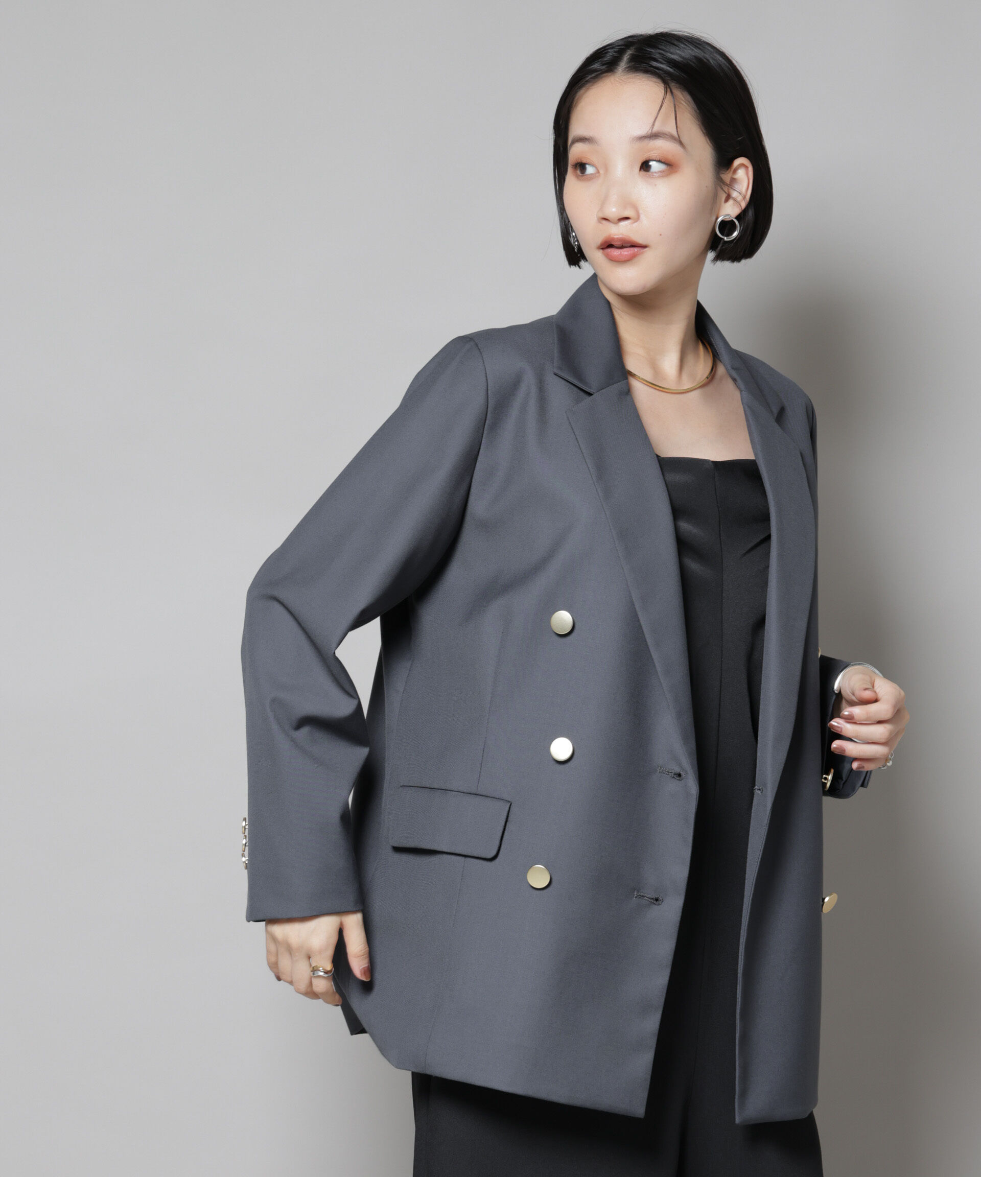nano･universe「ダブルブレストジャケット」|テーラードジャケット|