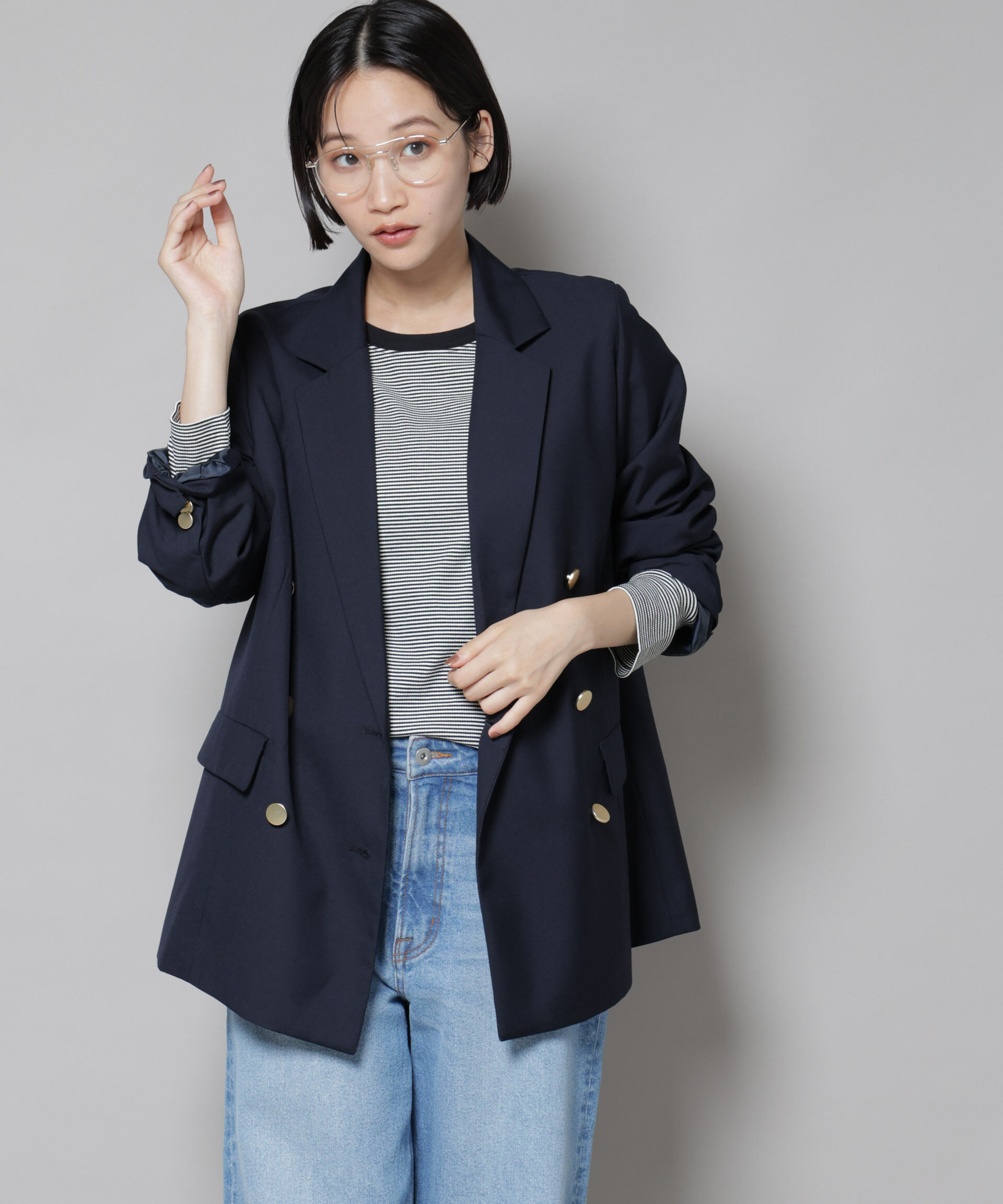 nano･universe「ダブルブレストジャケット」|テーラードジャケット|