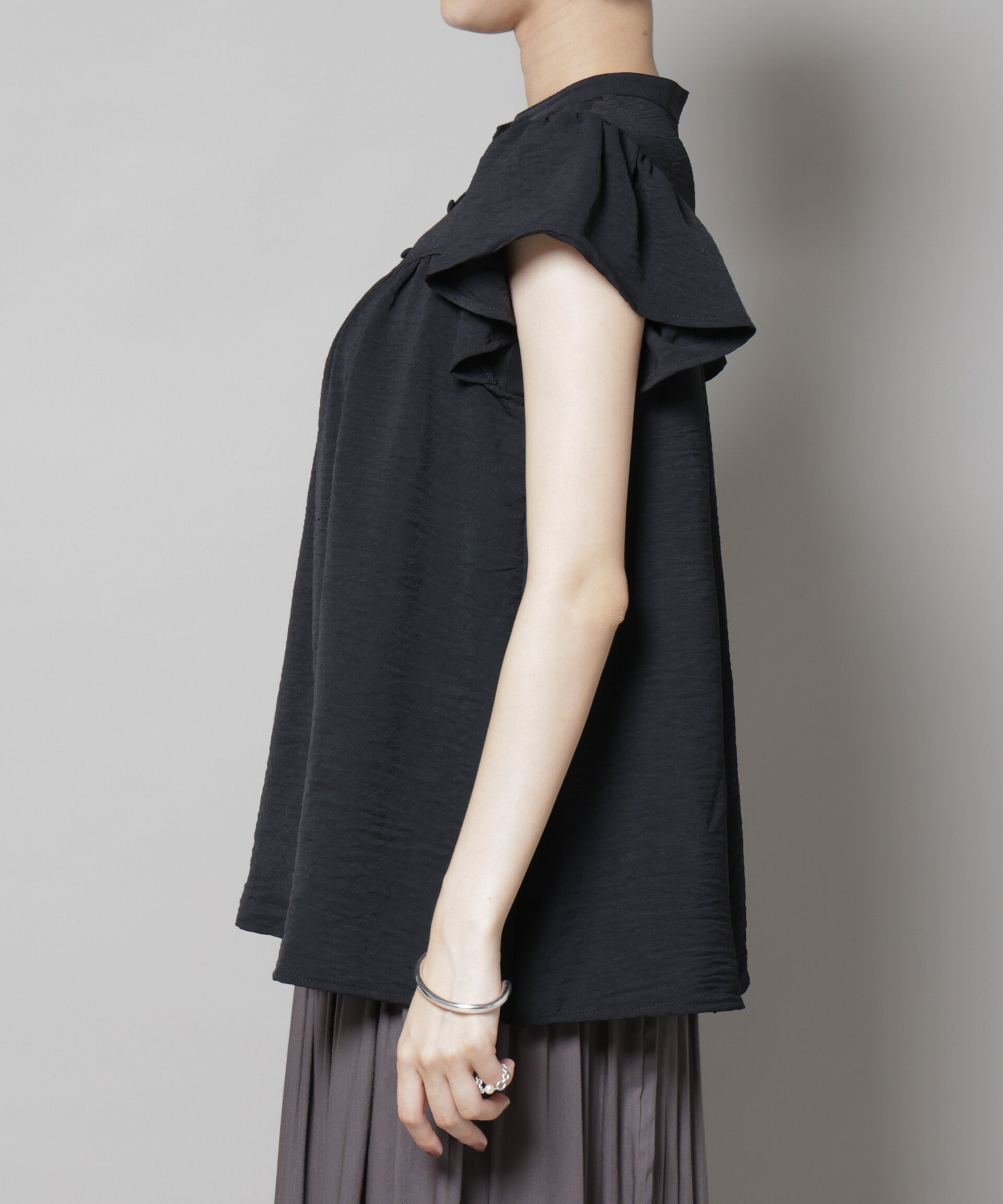 nano･universe「フリルスリーブブラウス(セットアップ可)」|シャツ・ブラウス|