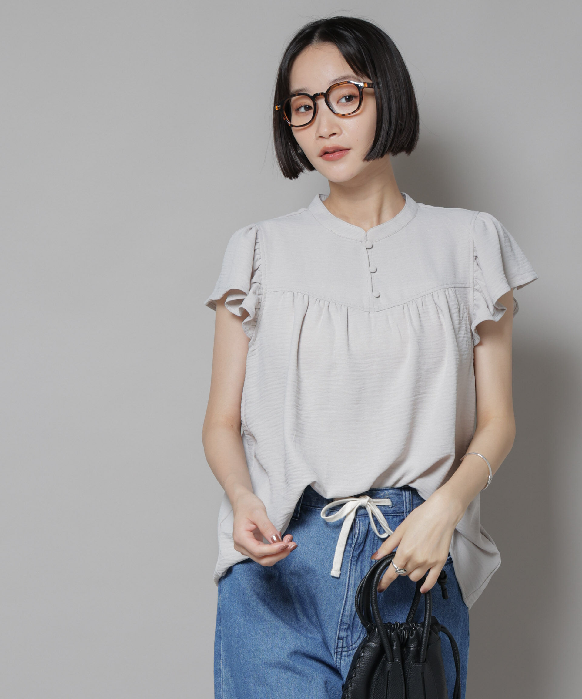 nano･universe「フリルスリーブブラウス(セットアップ可)」|シャツ・ブラウス|