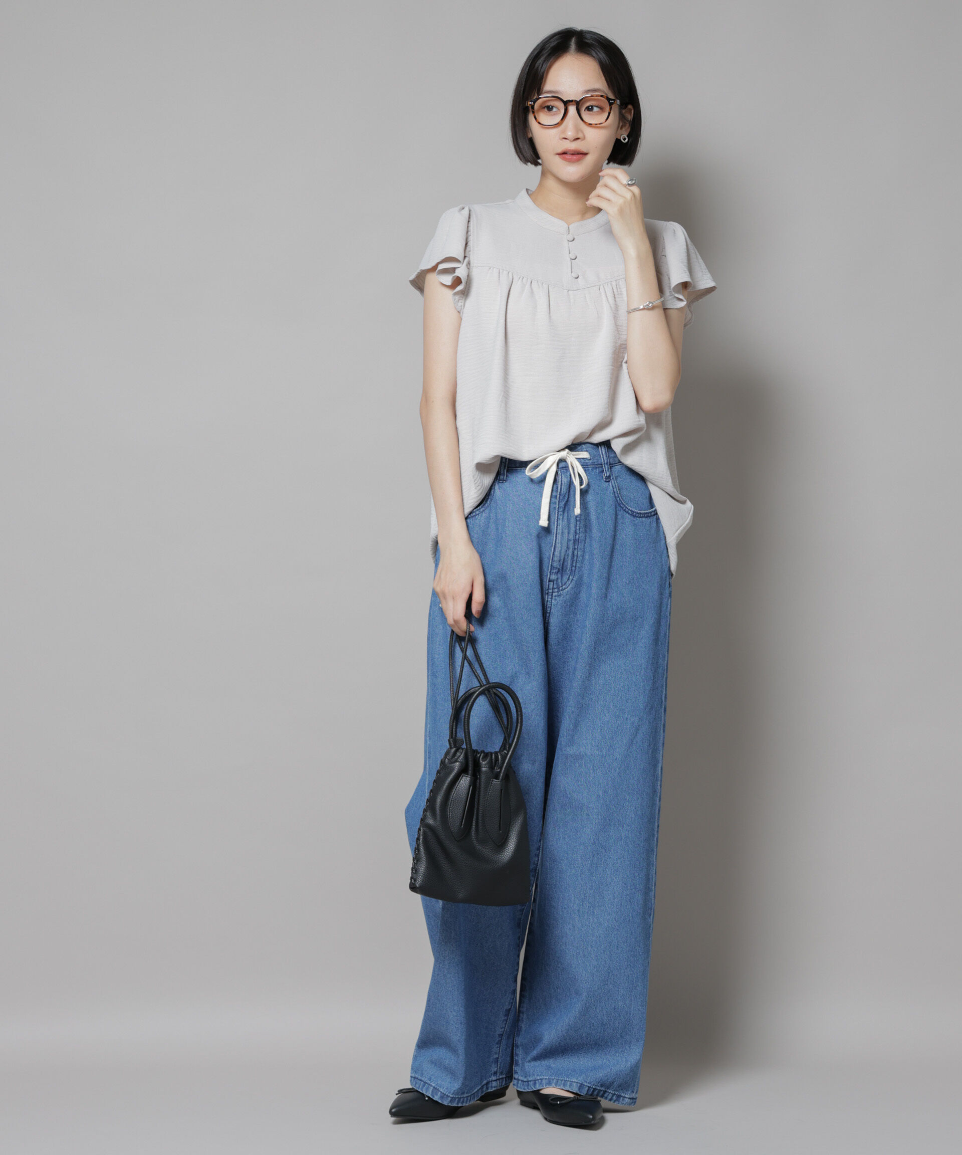 nano･universe「フリルスリーブブラウス(セットアップ可)」|シャツ・ブラウス|