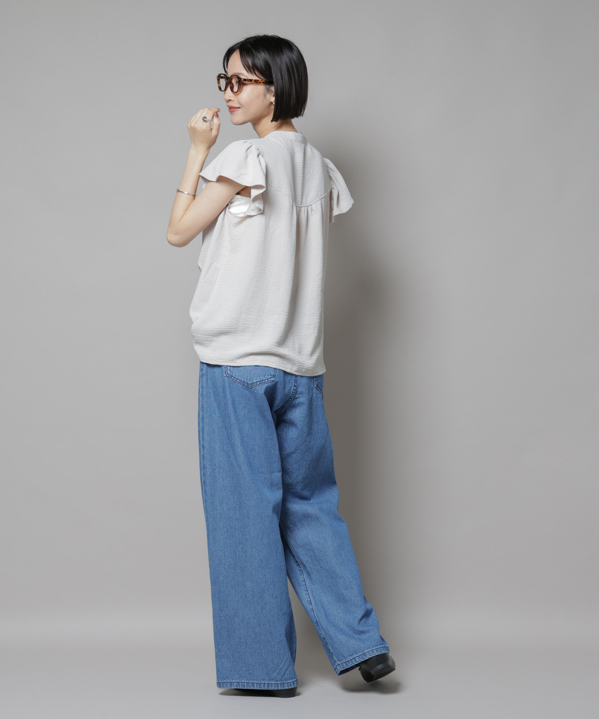 nano･universe「フリルスリーブブラウス(セットアップ可)」|シャツ・ブラウス|