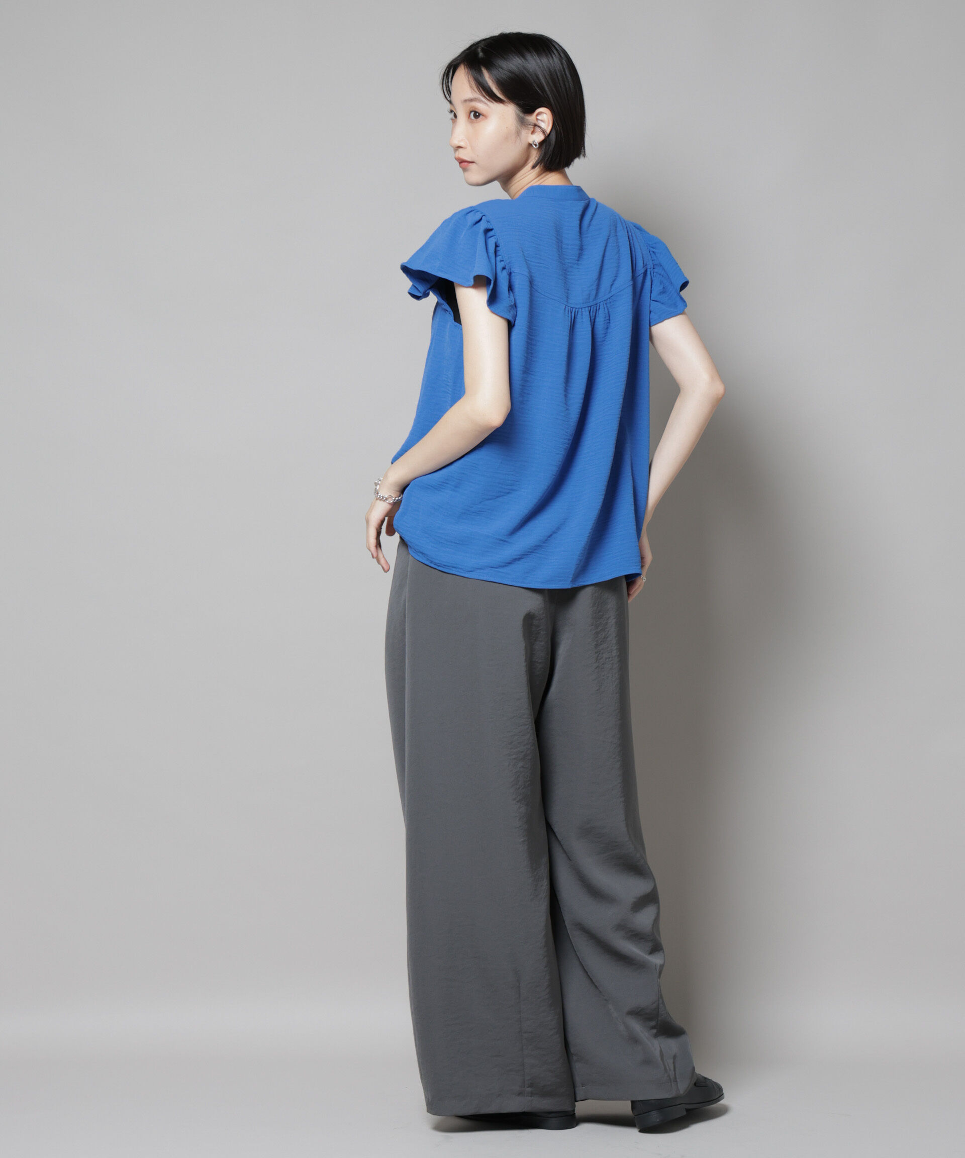 nano･universe「フリルスリーブブラウス(セットアップ可)」|シャツ・ブラウス|