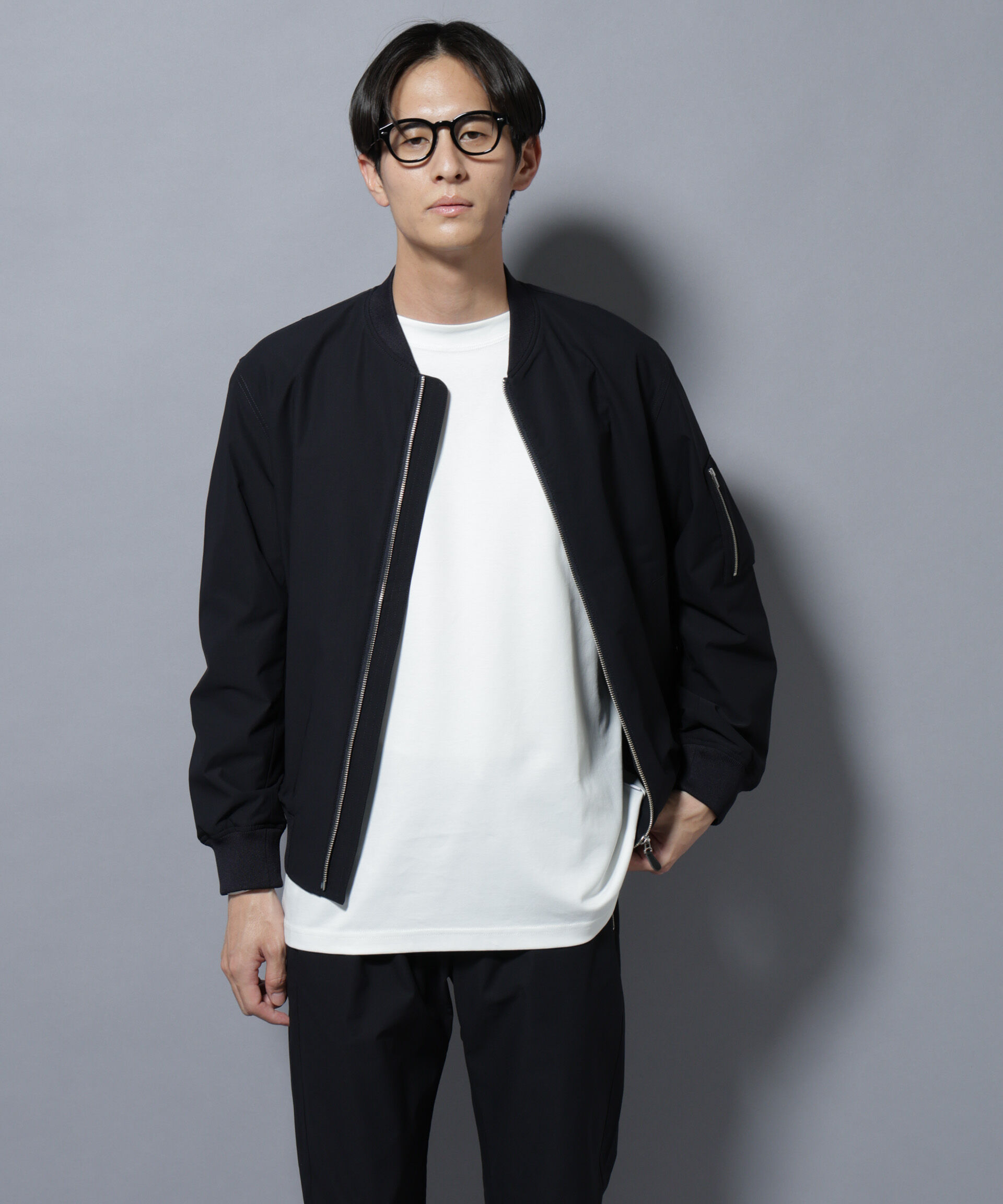 nano･universe「「N BASIC」TEXBRID(R)ツイルMA-1/撥水(セットアップ可)」|ブルゾン・スタジャン|