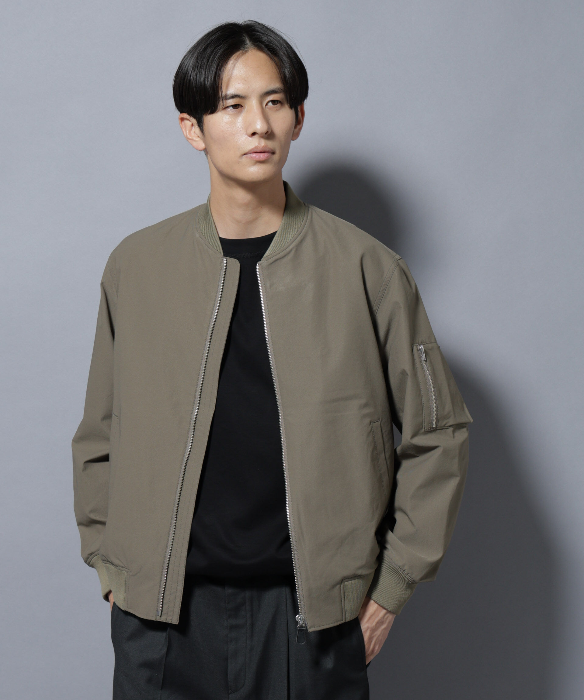 nano･universe「「N BASIC」TEXBRID(R)ツイルMA-1/撥水(セットアップ可)」|ブルゾン・スタジャン|カーキベージ 6