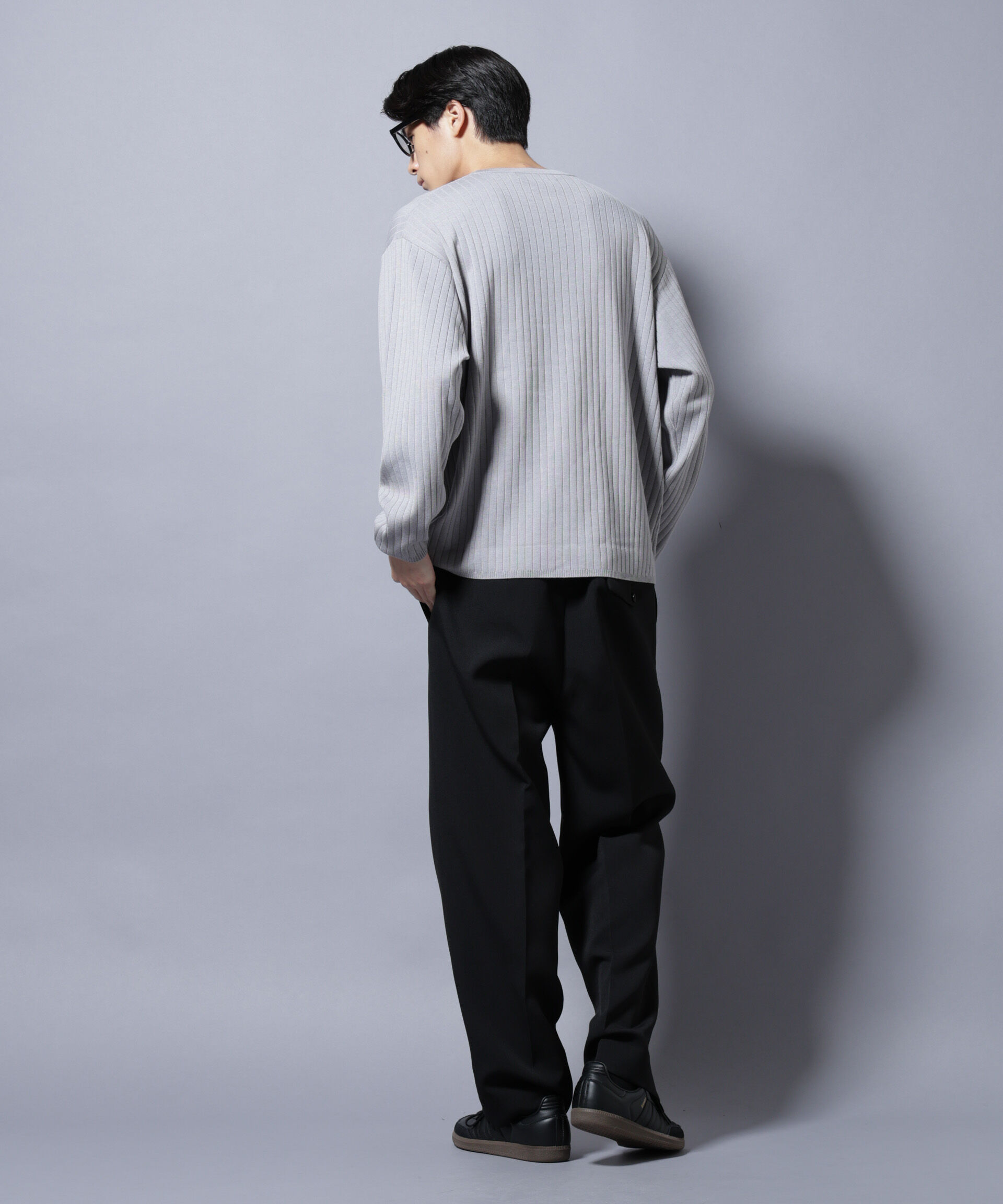 nano･universe「CICA&UVカット リブニットクルーネック」|ニット・セーター|