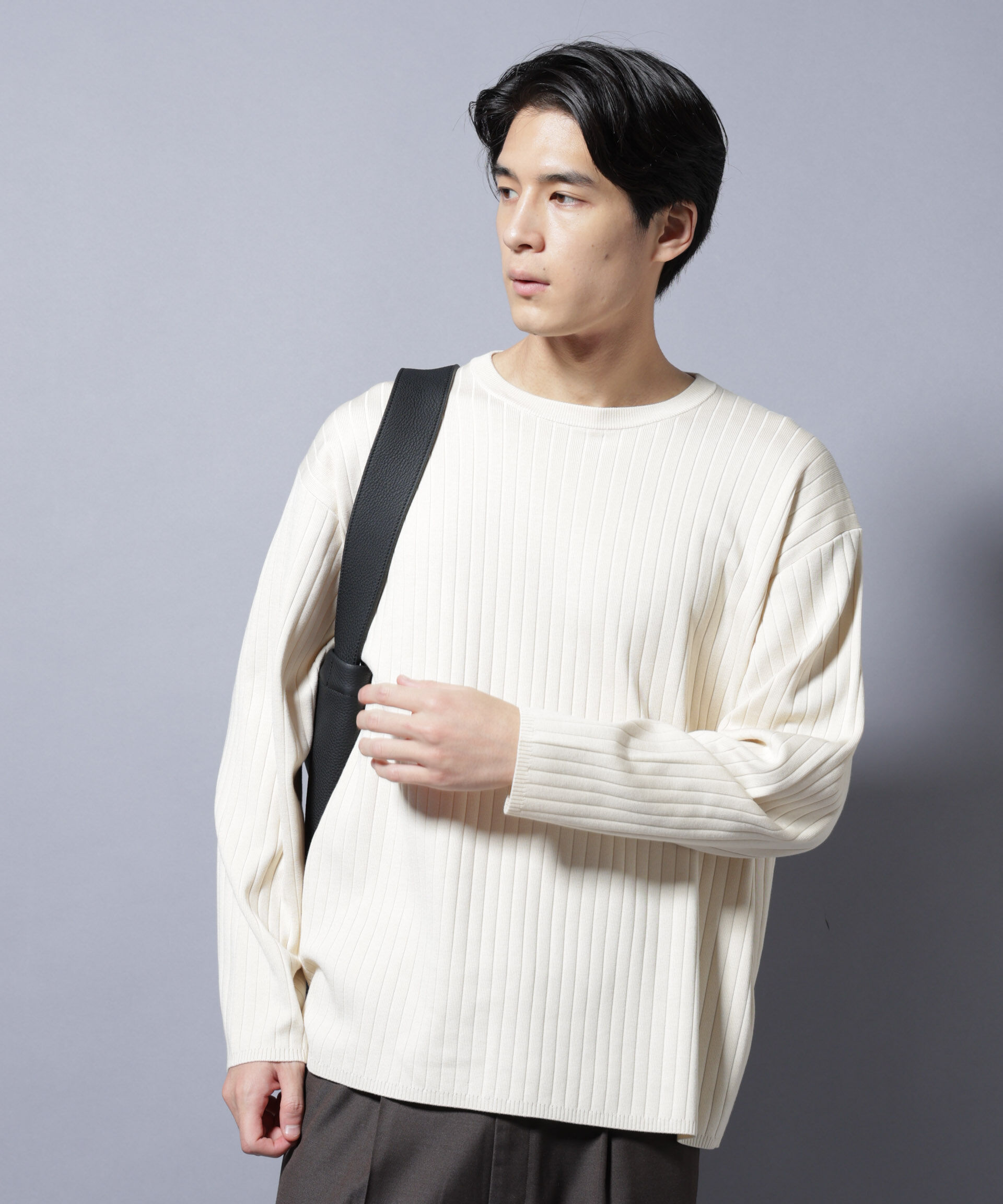 nano･universe「CICA&UVカット リブニットクルーネック」|ニット・セーター|エクリュ4