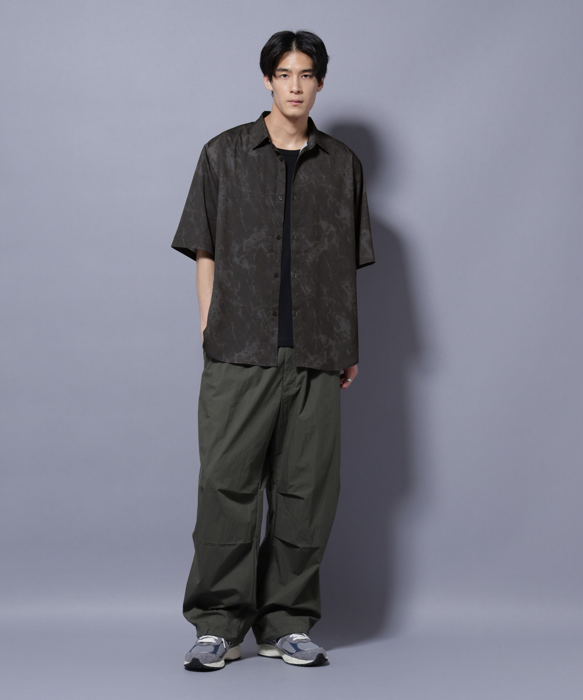 nano･universe「ストーンパターン半袖シャツ」|シャツ・ブラウス|