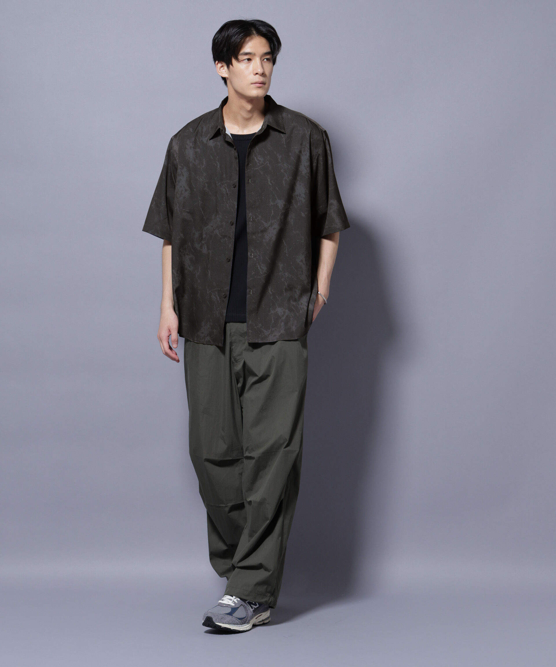 nano･universe「ストーンパターン半袖シャツ」|シャツ・ブラウス|