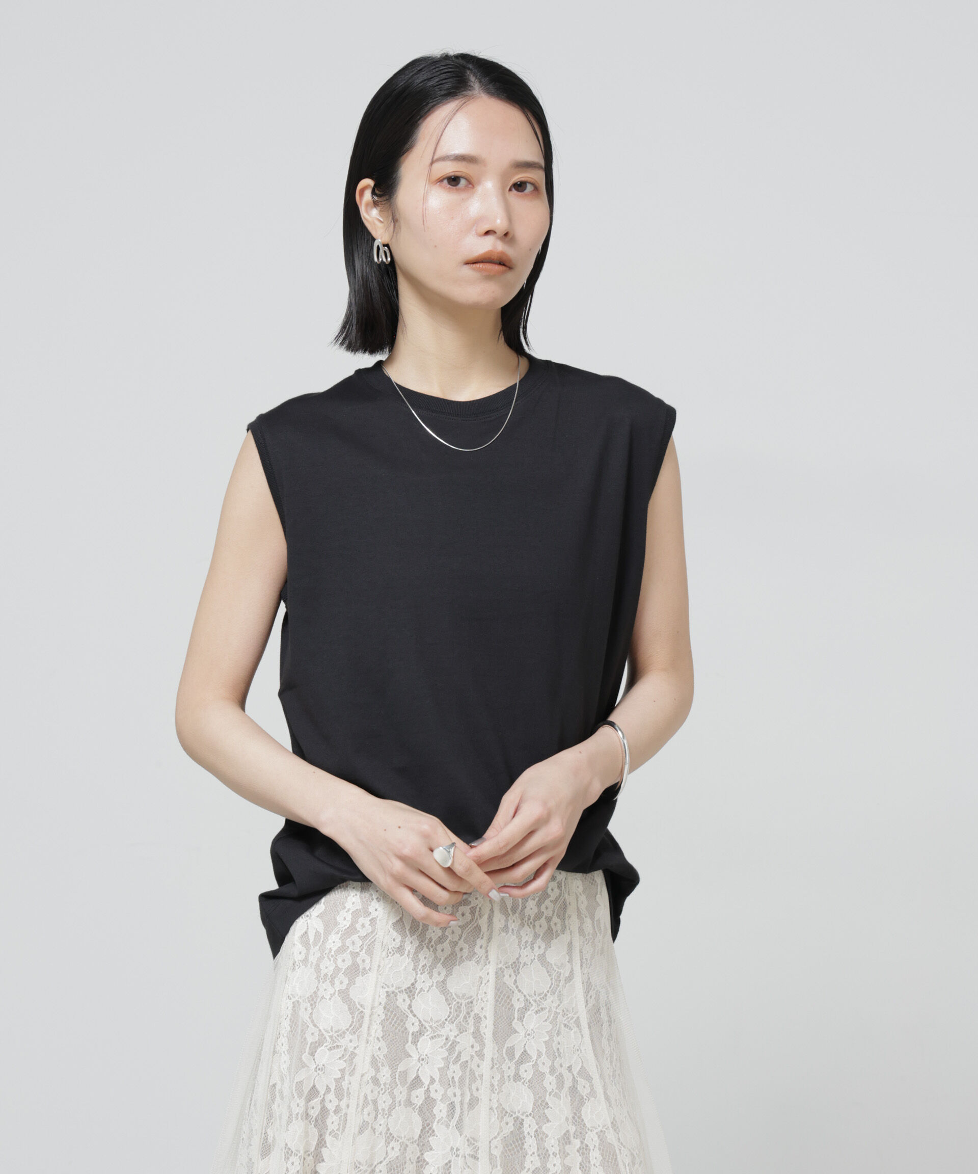 nano･universe「Anti Soaked(R) 汗染み防止ノースリーブTシャツ」|Tシャツ・カットソー|