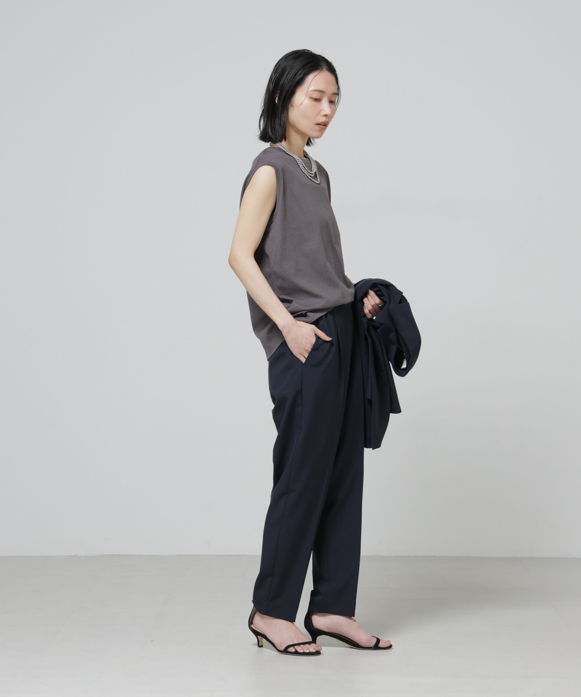 nano･universe「Anti Soaked(R) 汗染み防止ノースリーブTシャツ」|Tシャツ・カットソー|