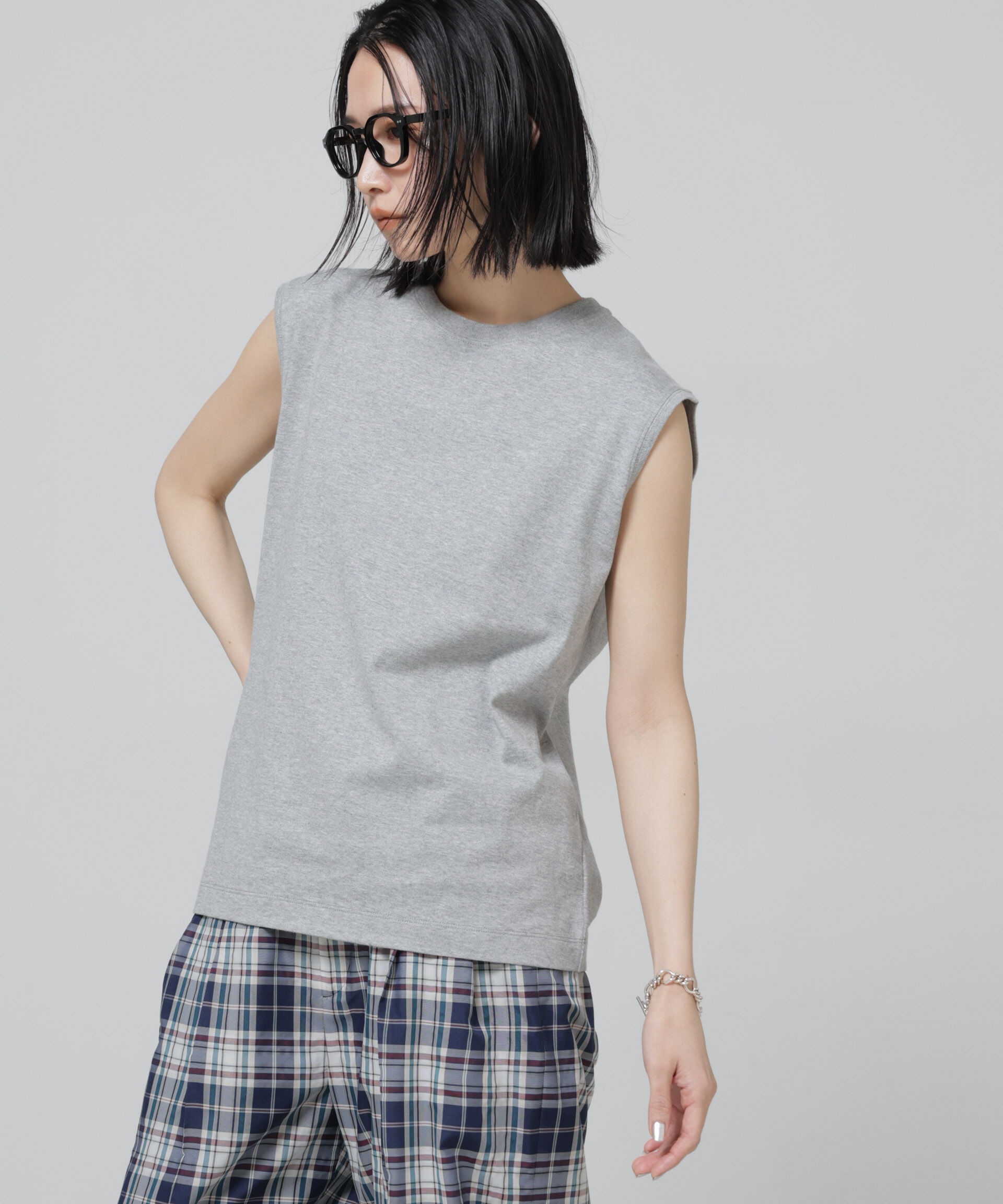 nano･universe「Anti Soaked(R) 汗染み防止ノースリーブTシャツ」|Tシャツ・カットソー|