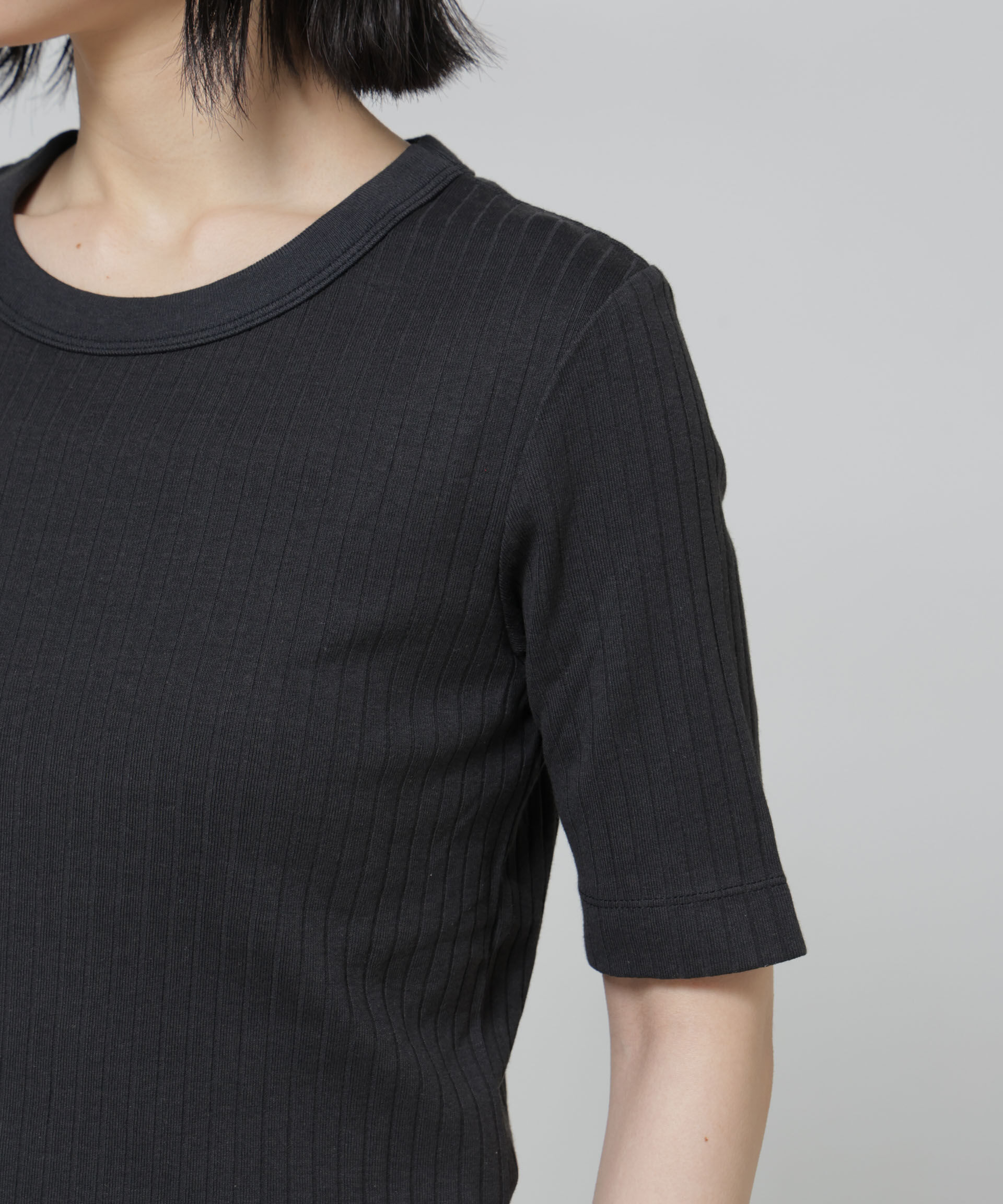 nano･universe「Anti Soaked(R) 汗染み防止クルーネックリブTシャツ」|Tシャツ・カットソー|