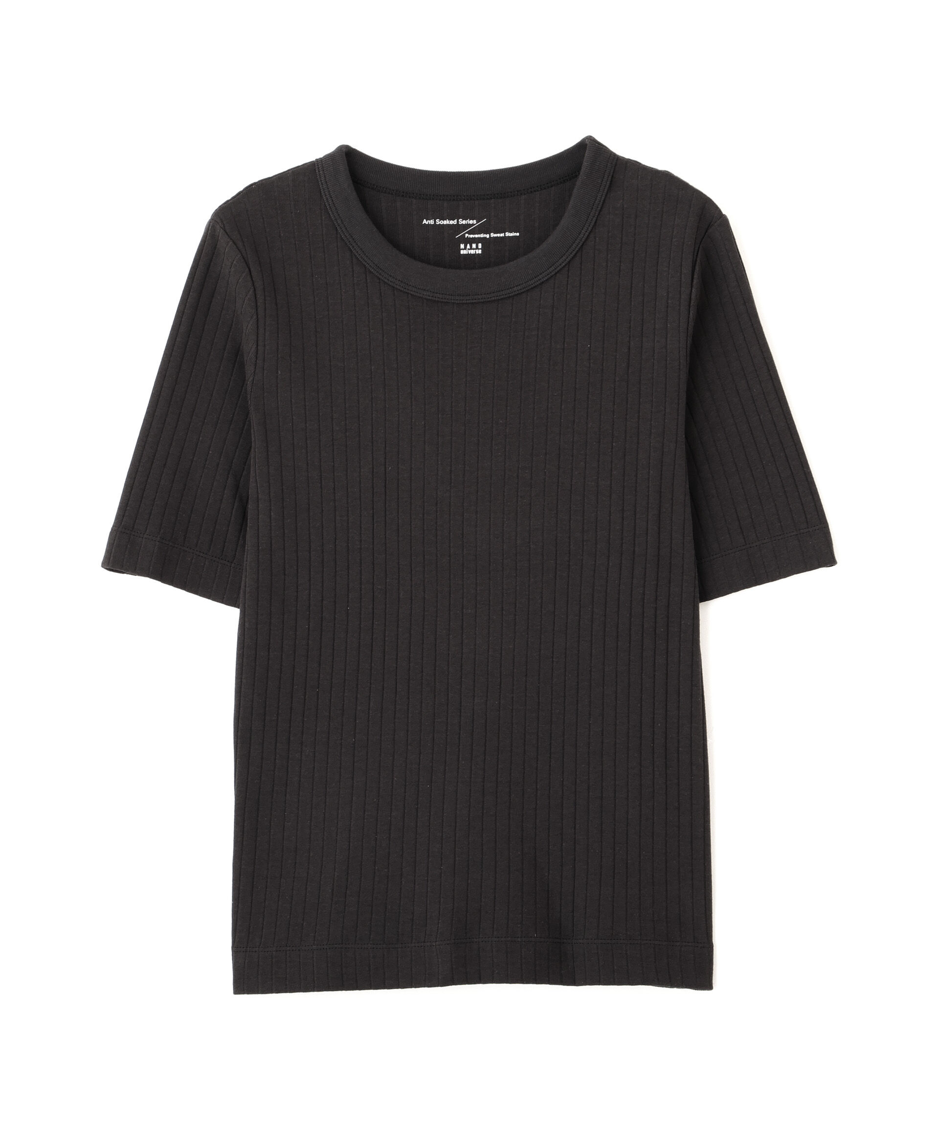 nano･universe「Anti Soaked(R) 汗染み防止クルーネックリブTシャツ」|Tシャツ・カットソー|