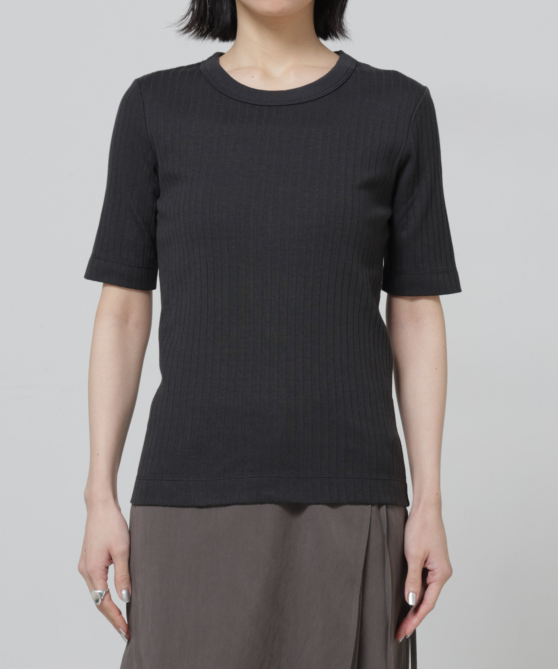 nano･universe「Anti Soaked(R) 汗染み防止クルーネックリブTシャツ」|Tシャツ・カットソー|