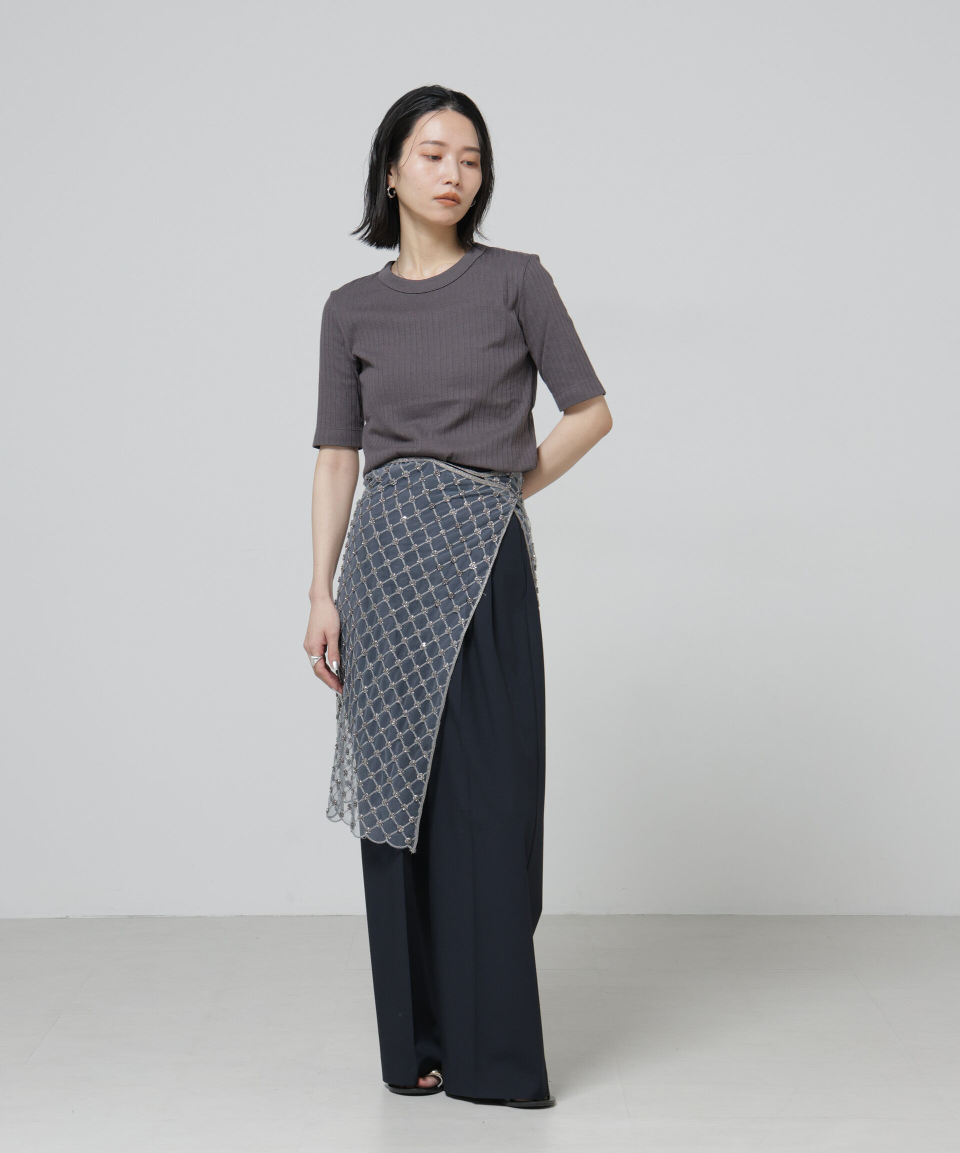 nano･universe「Anti Soaked(R) 汗染み防止クルーネックリブTシャツ」|Tシャツ・カットソー|