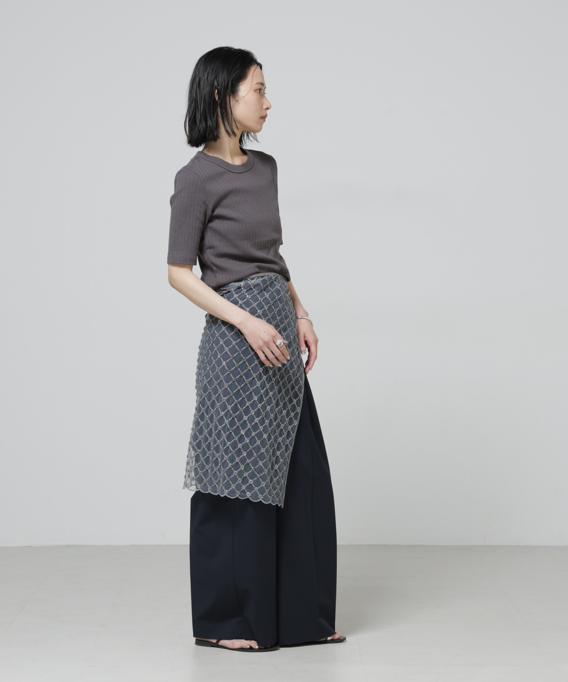 nano･universe「Anti Soaked(R) 汗染み防止クルーネックリブTシャツ」|Tシャツ・カットソー|