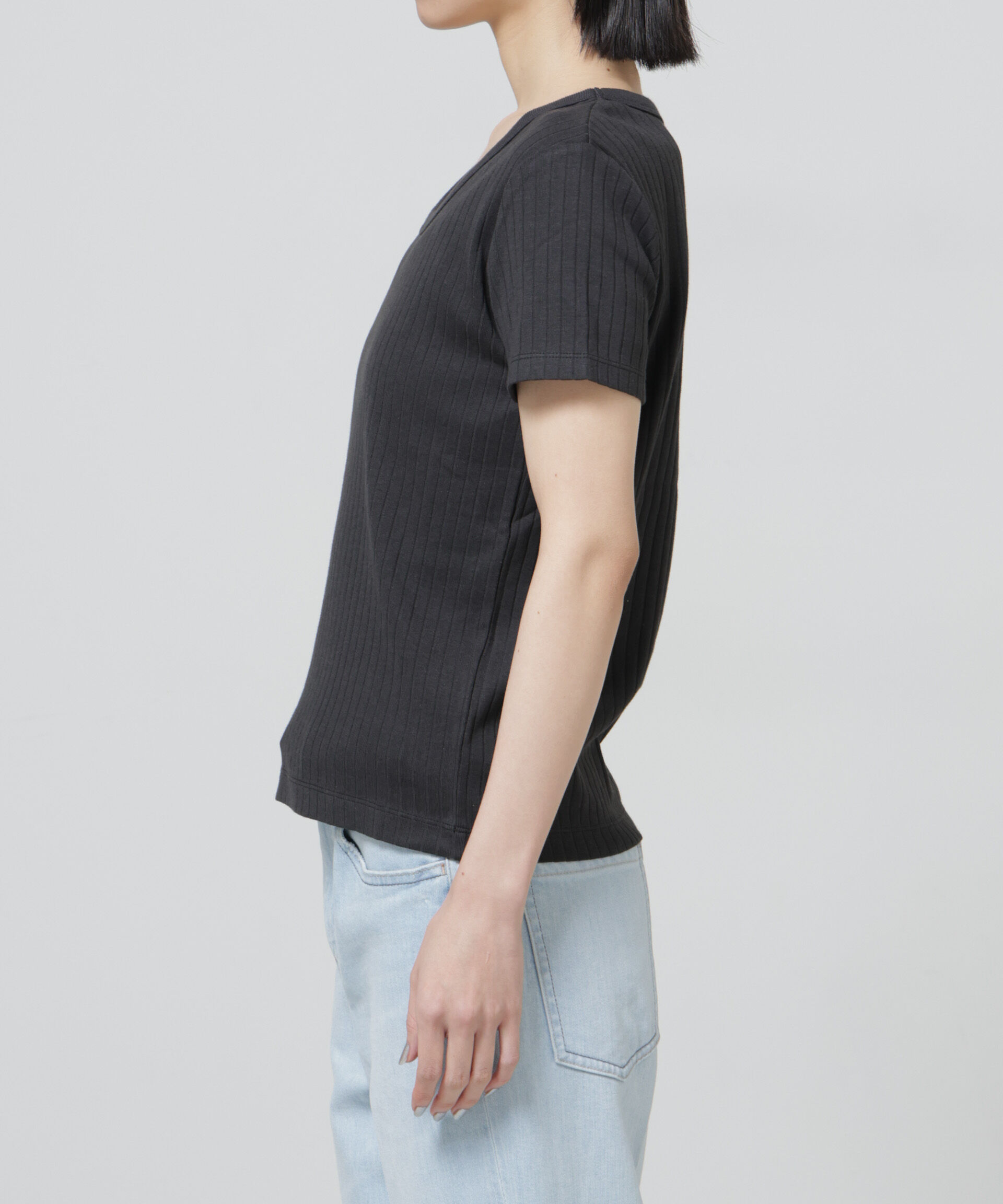 nano･universe「Anti Soaked(R) 汗染み防止コンパクトリブTシャツ」|Tシャツ・カットソー|