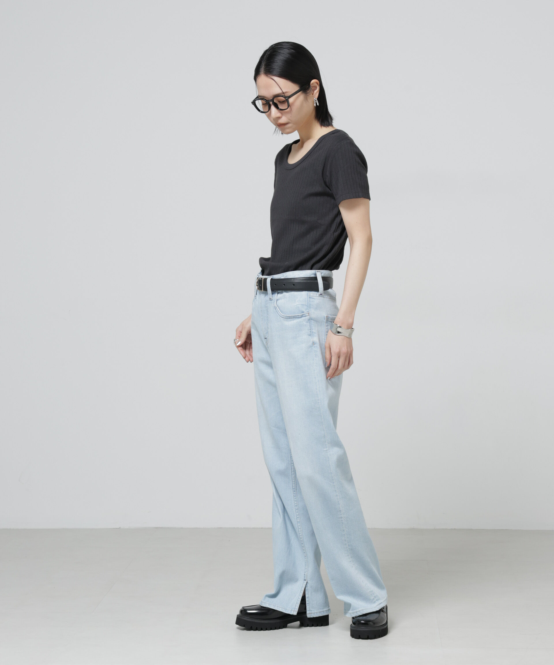 nano･universe「Anti Soaked(R) 汗染み防止コンパクトリブTシャツ」|Tシャツ・カットソー|