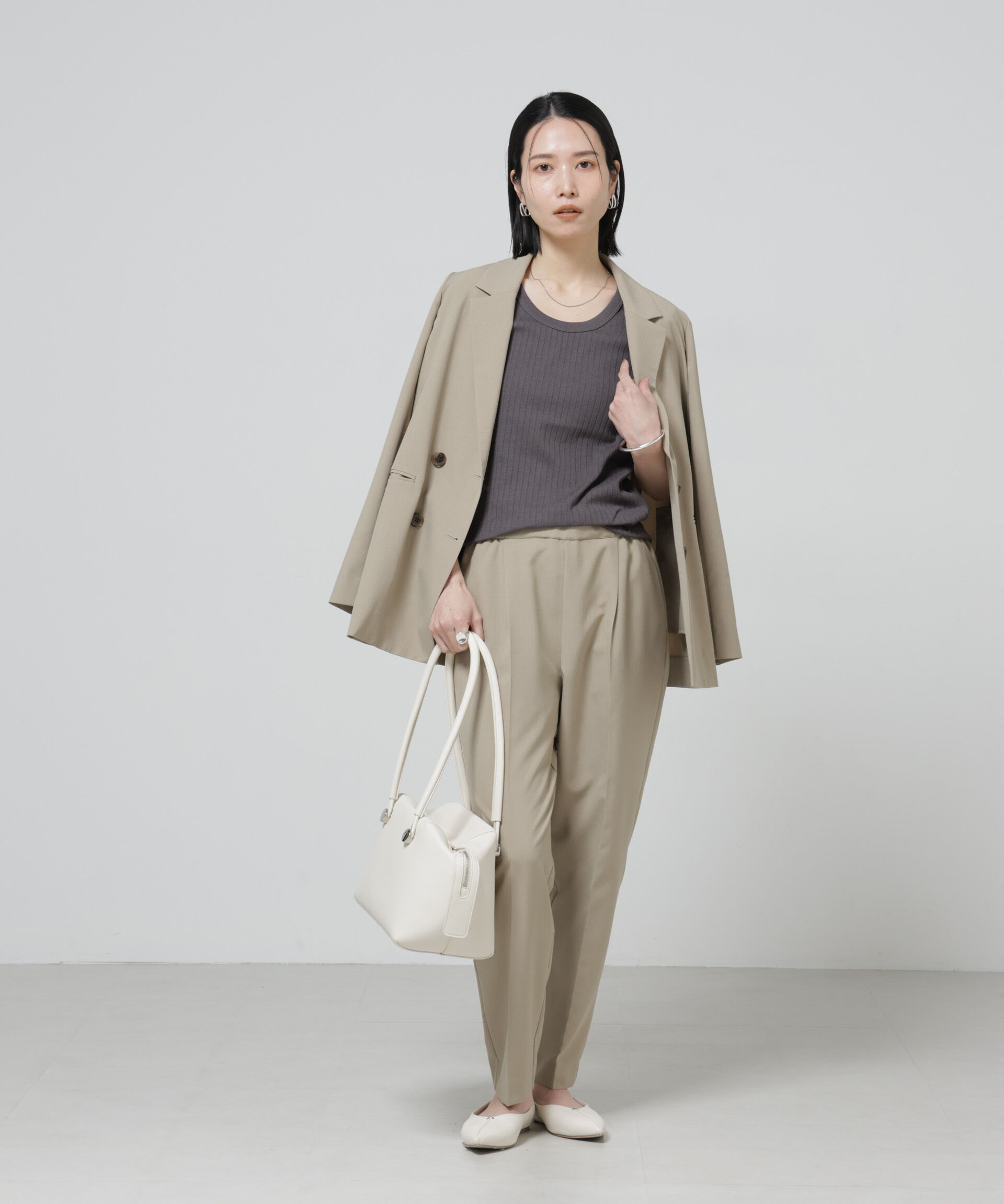 nano･universe「Anti Soaked(R) 汗染み防止コンパクトリブTシャツ」|Tシャツ・カットソー|