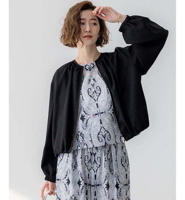 23区「【速乾性/接触冷感】シアータンブラー ブルゾン」|ブルゾン・スタジャン|ブラック系