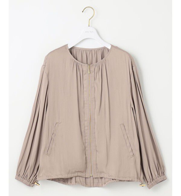 any SiS「【接触冷感・速乾・UVカット】ツヤテロギャザー ブルゾン」|ブルゾン・スタジャン|