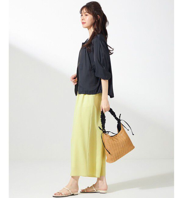 any SiS「【接触冷感・速乾・UVカット】ツヤテロギャザー ブルゾン」|ブルゾン・スタジャン|