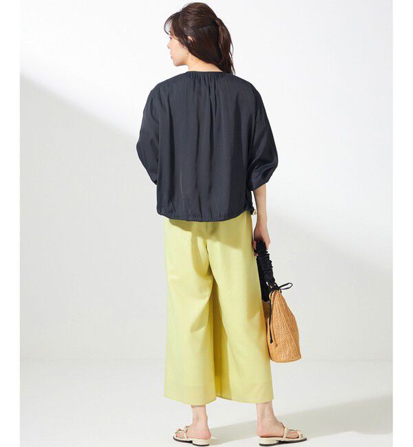 any SiS「【接触冷感・速乾・UVカット】ツヤテロギャザー ブルゾン」|ブルゾン・スタジャン|