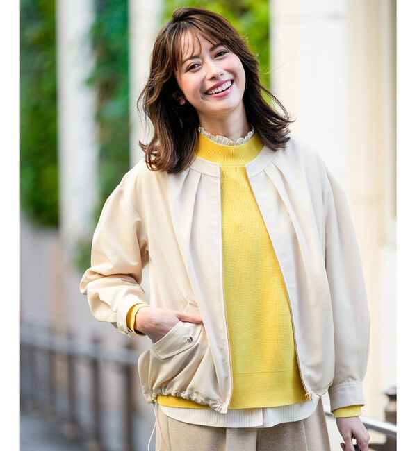 ANY SIS「【花粉リリース】スプリングコンフォート ブルゾン」|ブルゾン・スタジャン|アイボリー