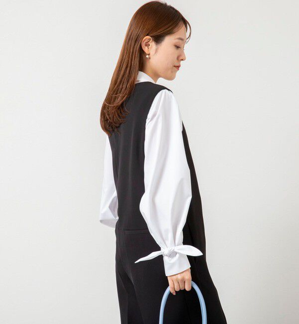 NOLLEY'S「ウォッシャブル袖リボン付きボリュームシャツ」|シャツ・ブラウス|
