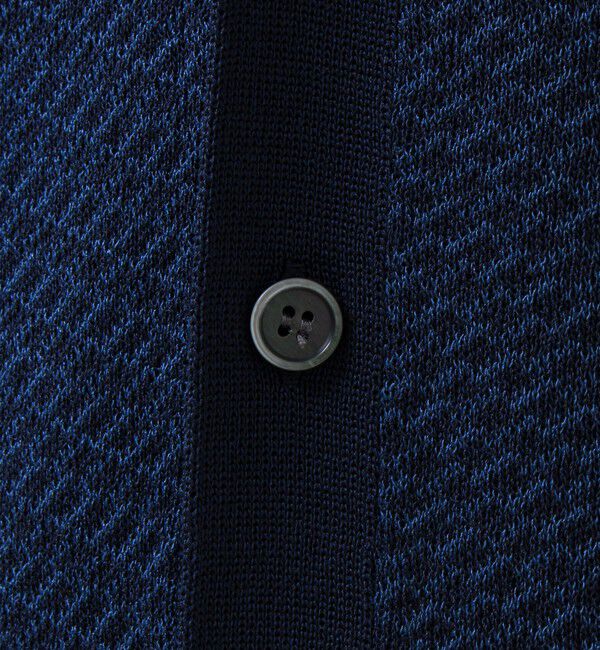 GLOSTER「【シャリ感で軽やか】バーズアイVネック crunchyカーデ」|カーディガン|