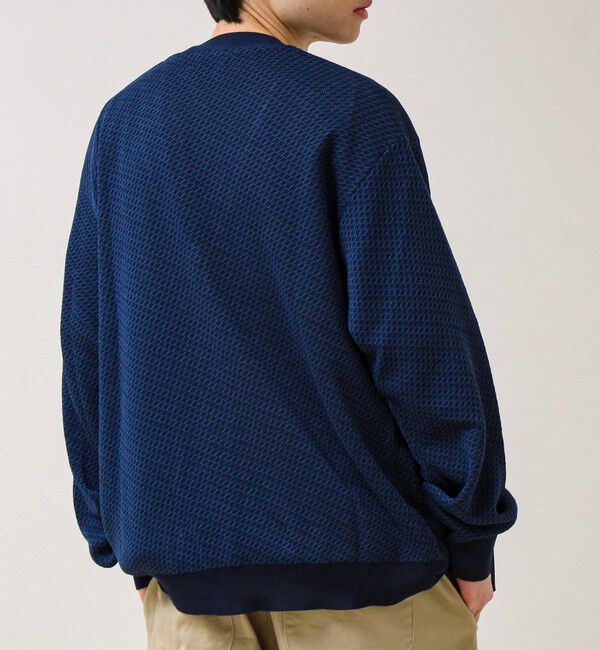 GLOSTER「【シャリ感で軽やか】バーズアイVネック crunchyカーデ」|カーディガン|