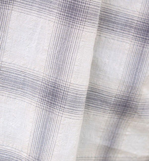 GLOSTER「【夏まで使える】テクスチャーバンドカラーチェックシャツ」|シャツ・ブラウス|