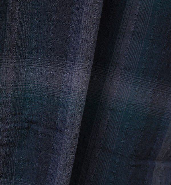 GLOSTER「【夏まで使える】テクスチャーバンドカラーチェックシャツ」|シャツ・ブラウス|