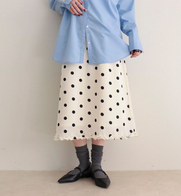fredy emue「サテンドットミディスカート」|スカート|