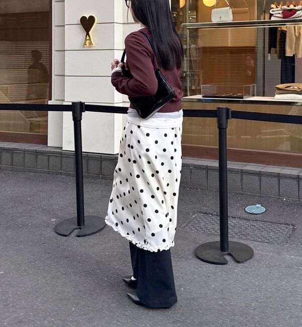 fredy emue「サテンドットミディスカート」|スカート|