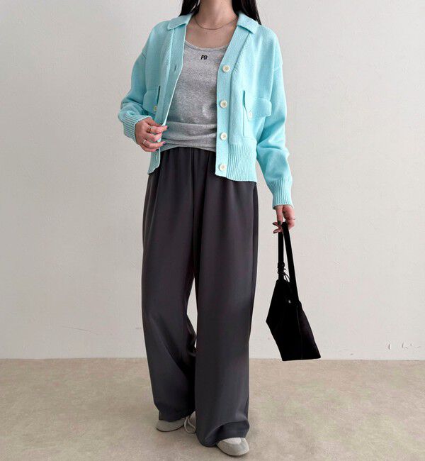 fredy emue「コットン衿付きVネックカーディガン」|カーディガン|